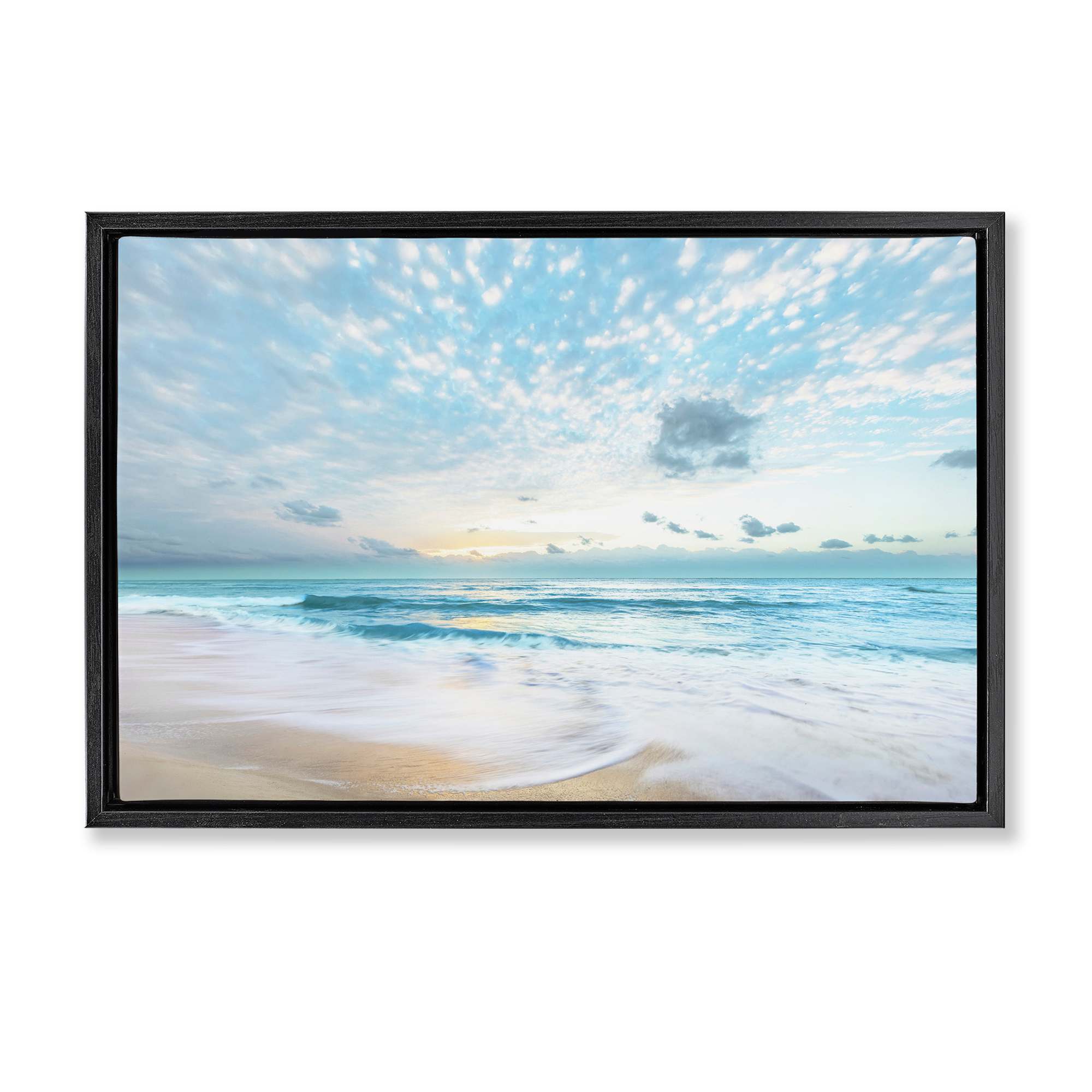 Stupell Industries BT-998-FFB-20X30 Sun Bleached Ocean Shore Black Framed Floater Canvas Wall Art By Danita Delimont 31 x 21