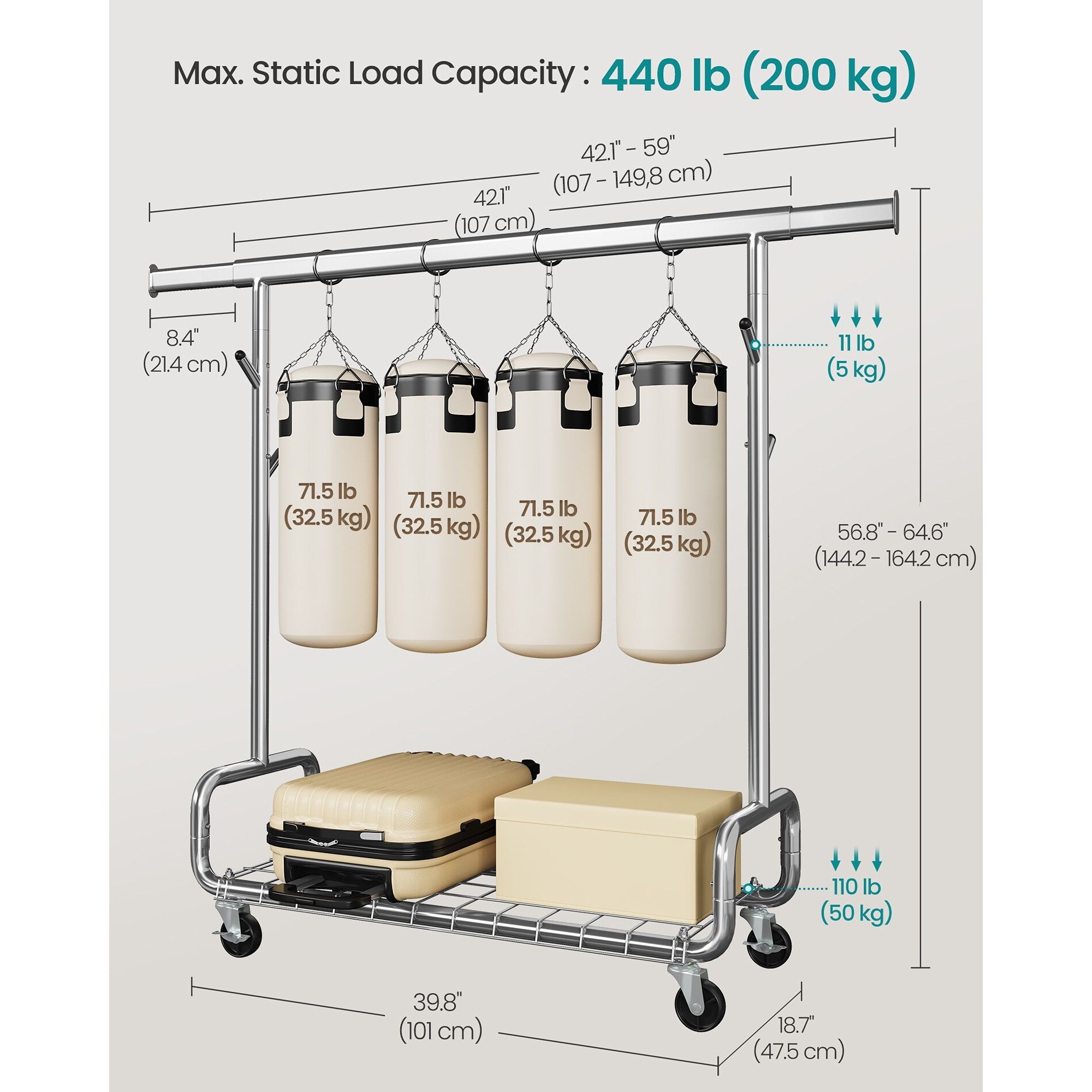 Slickblue D-SM-10E510RSHU Garment-Racks - View #5