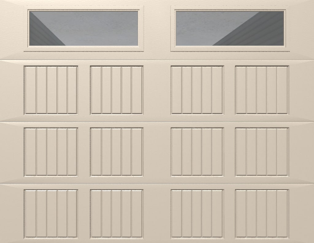 Wayne Dalton 8500SNMAALCLRIII97 Classic Steel Model 8500 8-ft x 7-ft Insulated Single Garage Door with Windows