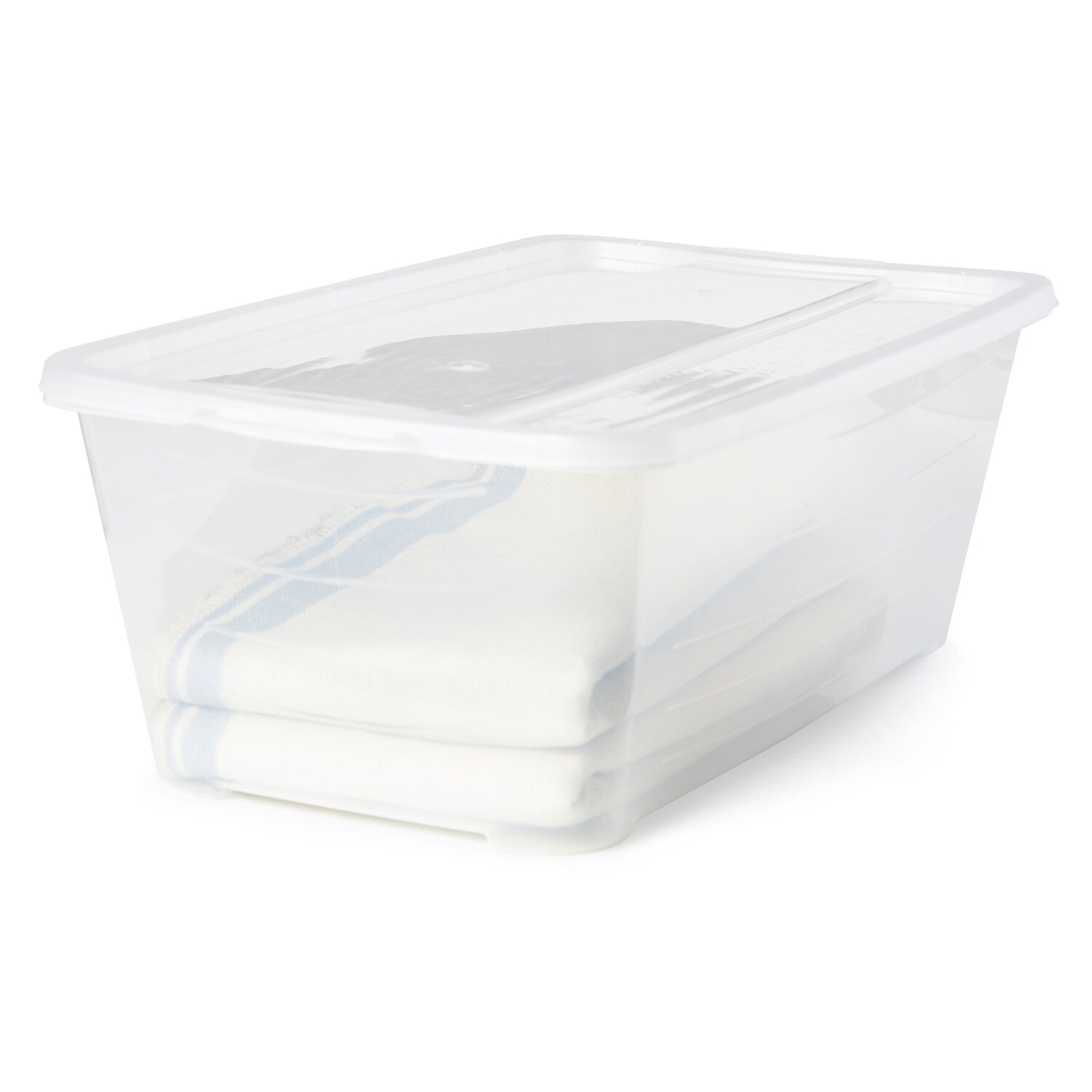 Basicwise Large Clear Storage Container with Lid and Handles