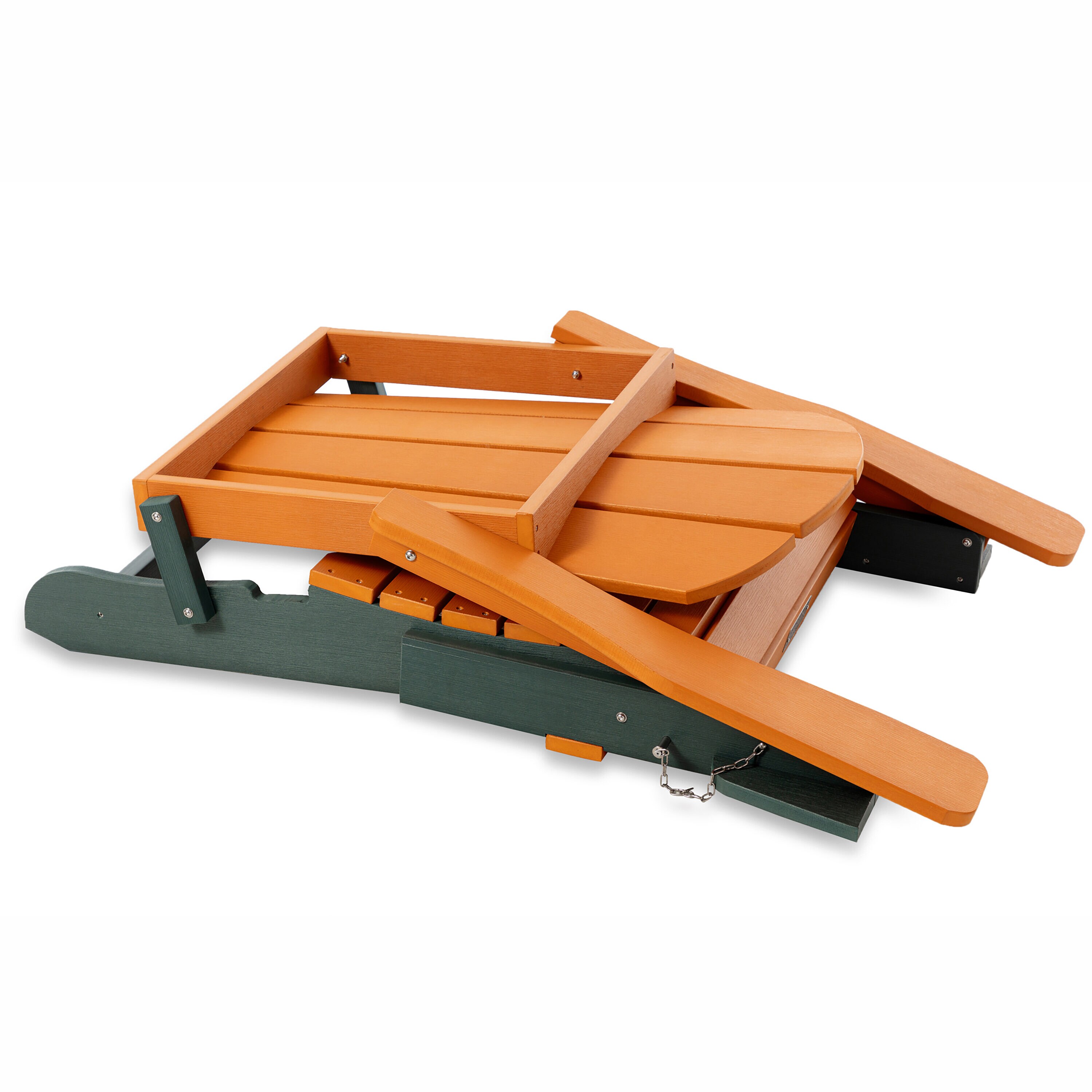 JEAREY HIPS Poly-Lumber Plastic Folding Slat Seat Orange And Green ...