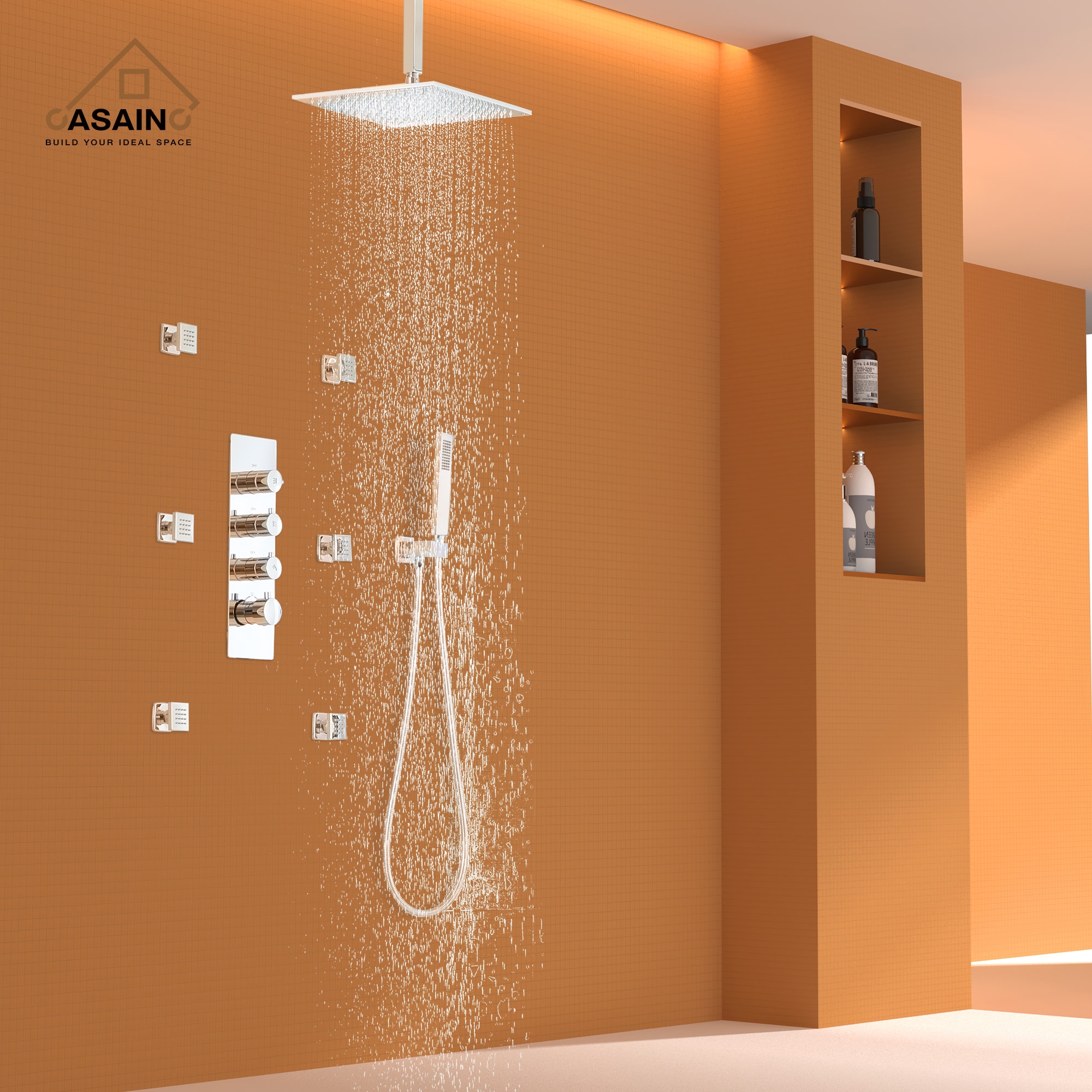 CASAINC WE-SS08CH Showerhead-Bar-Panels - View #4