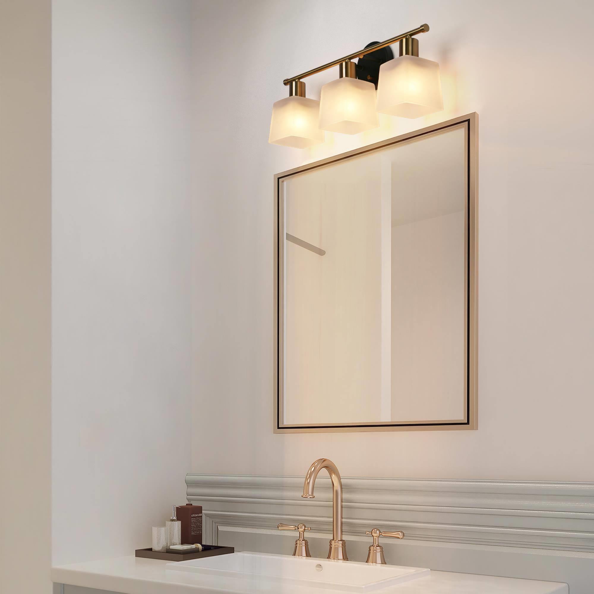 Uolfin 21-in 3-light Matte Brass Led Modern Contemporary Vanity Light 