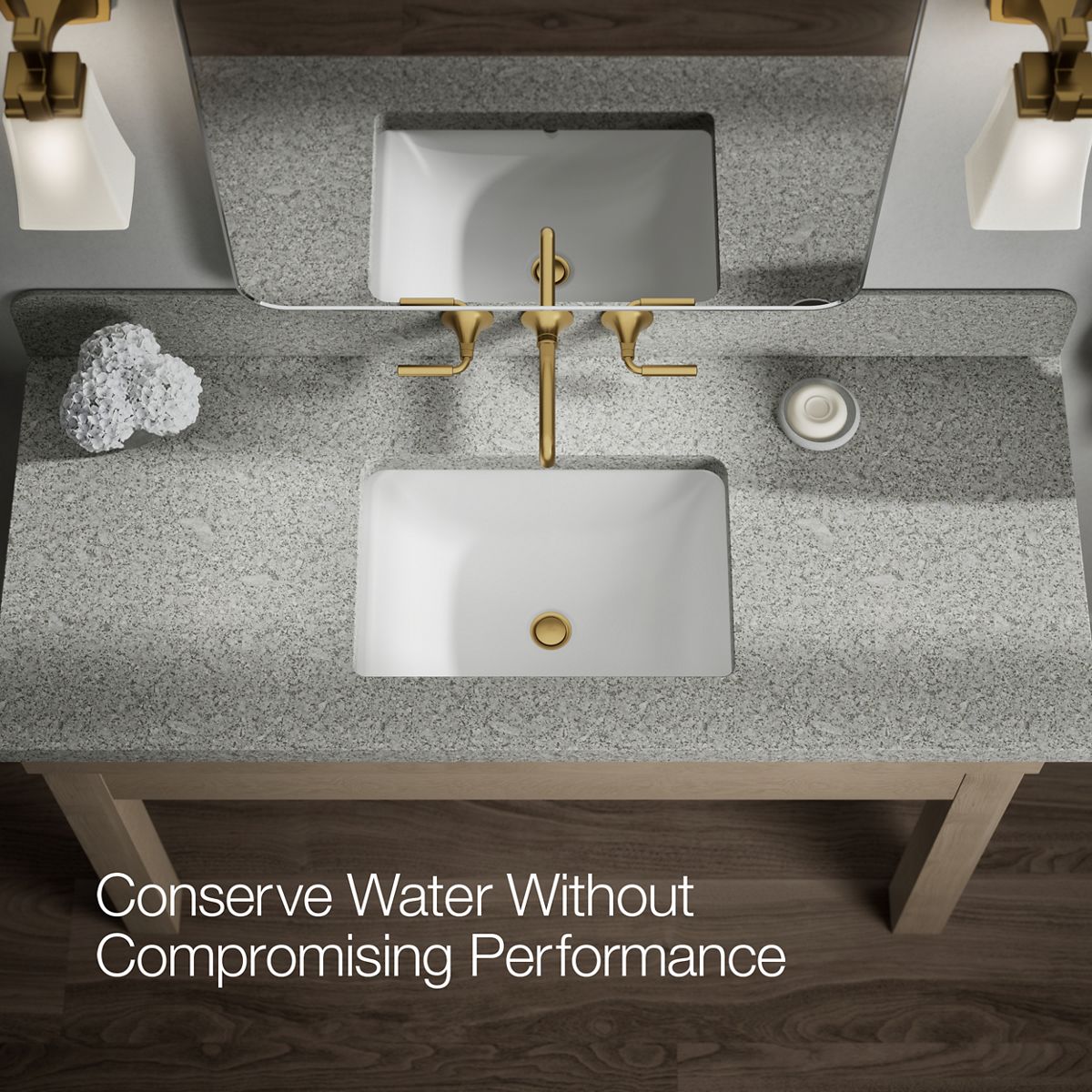 Elegant Vibrant Brushed Moderne Brass Wall-Mount Bathroom Sink Faucet