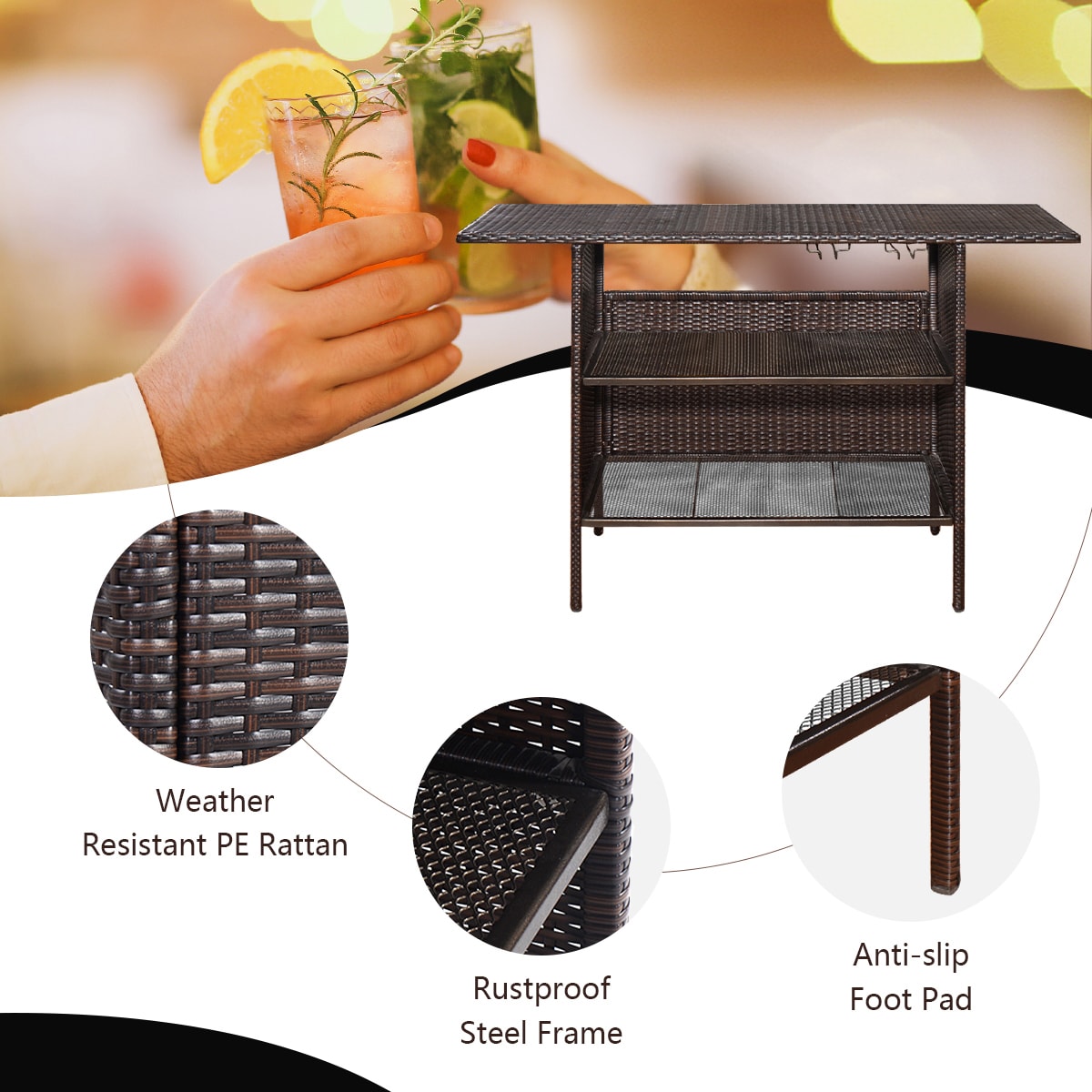 Clihome CWCH-HW52884 Patio-Tables - View #7