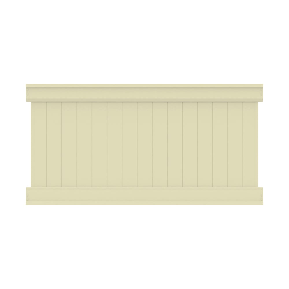 Freedom 73043101 Emblem 4-ft H x 8-ft W Sand Privacy Vinyl Flat-top Fence panel (Unassembled)