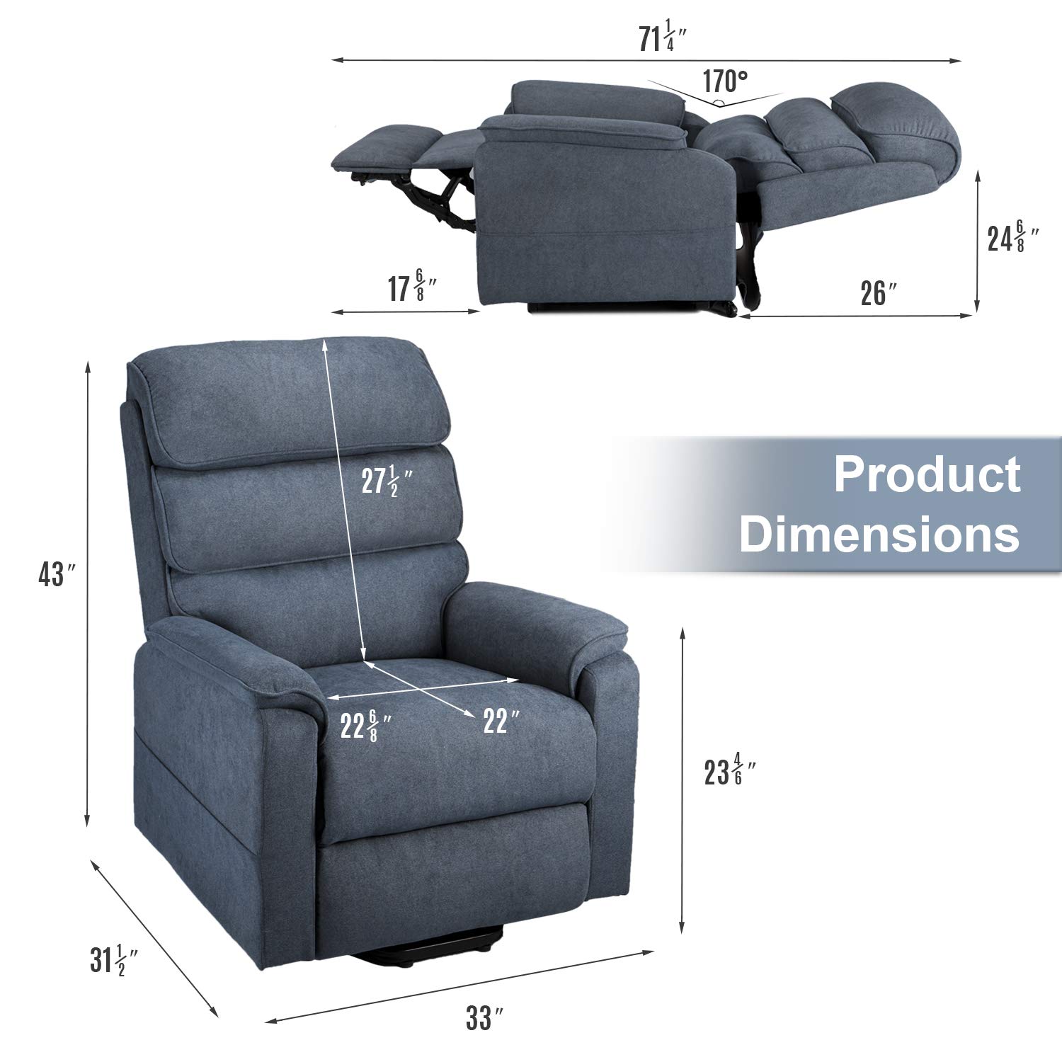 AECOJOY 13036UBU-LS01 recliners - View #2