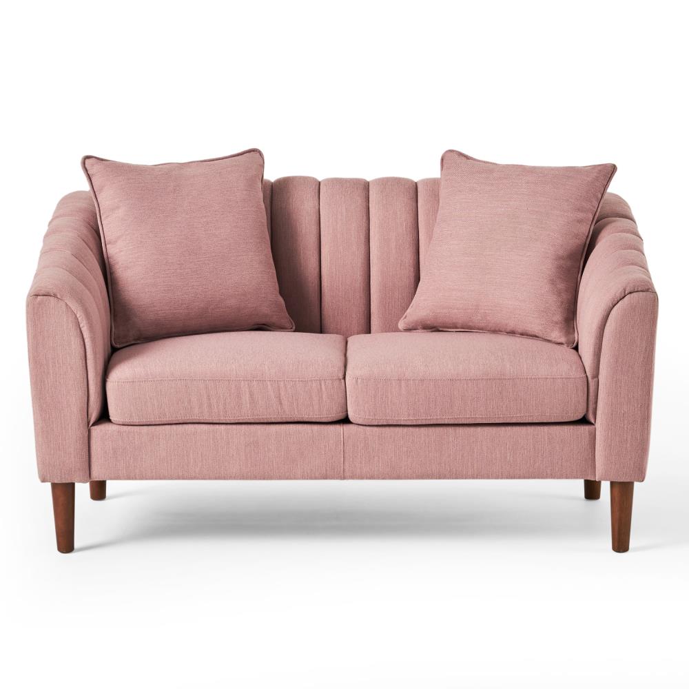 Best Selling Home Decor 312366 Gama 59.25-in Modern Light blush and dark walnut 2 -seater Loveseat