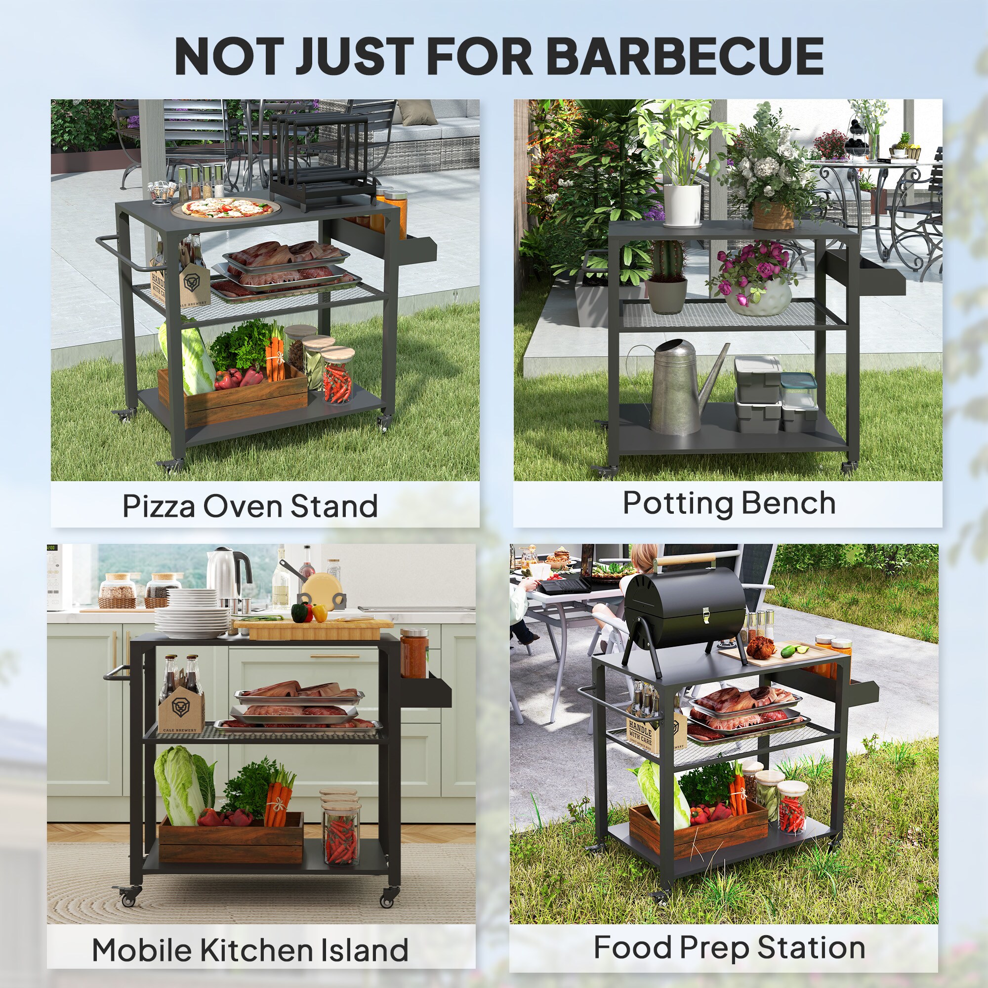 Outsunny 846-160V00BK Grill-Carts-Grill-Stands - View #5