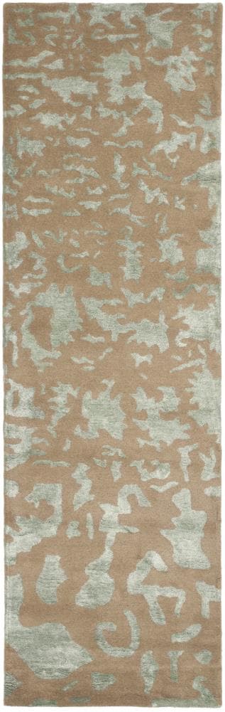 Safavieh SOH525B-212 Soho Lorenz 2 x 12 (ft) Tufted Wool Taupe/Light Blue Rectangular Indoor Abstract Runner rug
