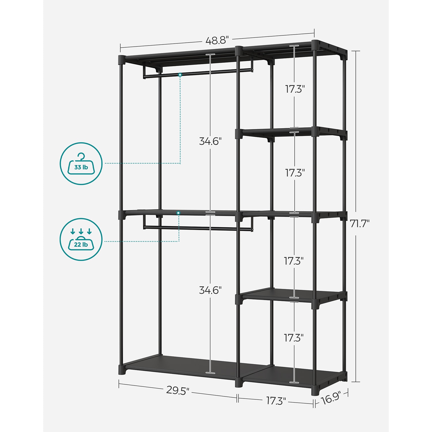 Slickblue D-SM-20B620GYRU Garment-Racks - View #6