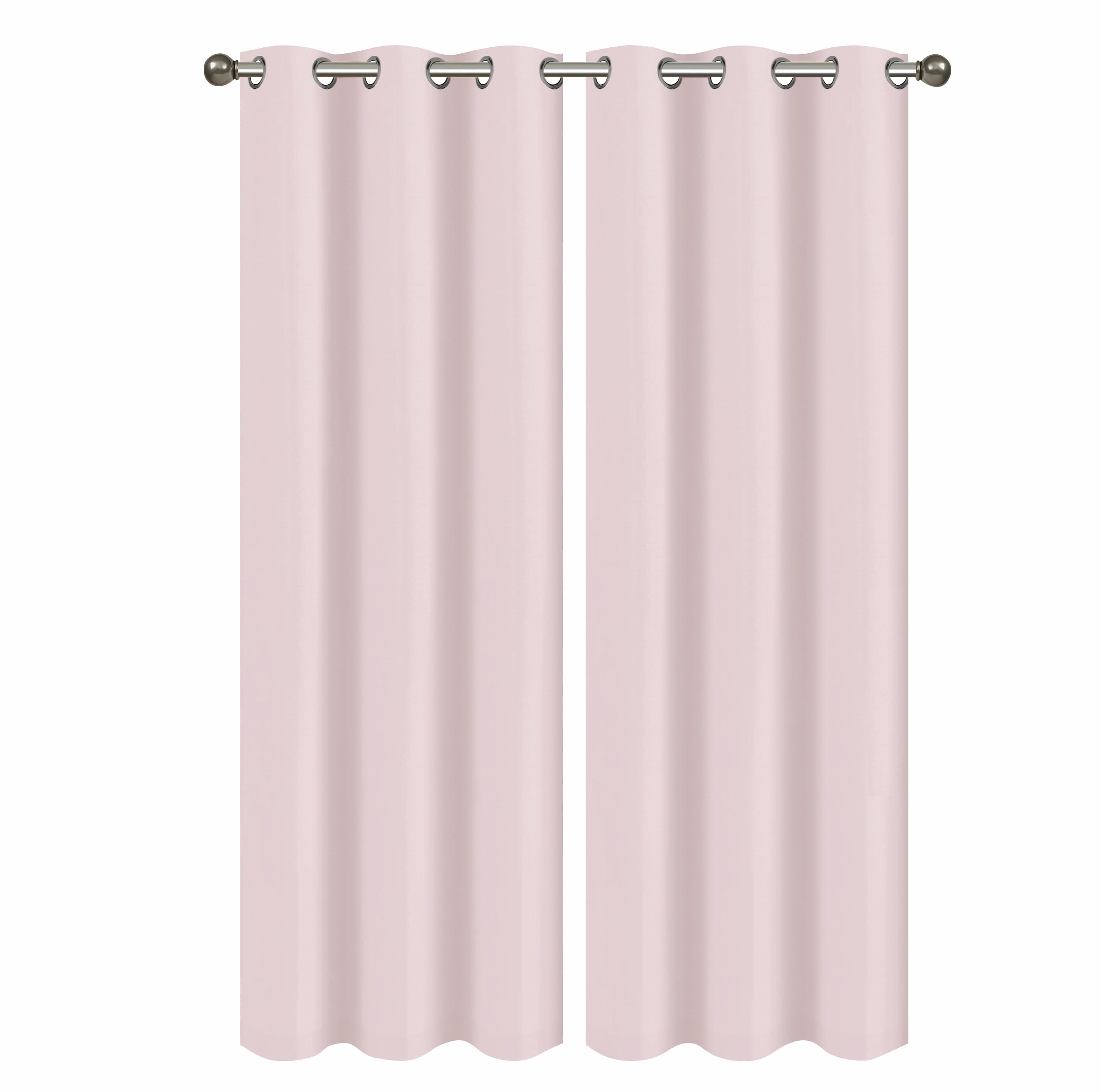 J&V TEXTILES MADONNA 84 BLUSH 84-Inches Outdoor Blush Blackout Standard lined Grommet Curtain panel pair