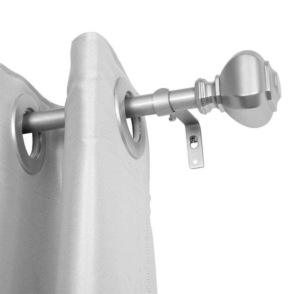 Utopia Alley D12N 28-in to 48-in Nickel Iron Single curtain rod with Finials