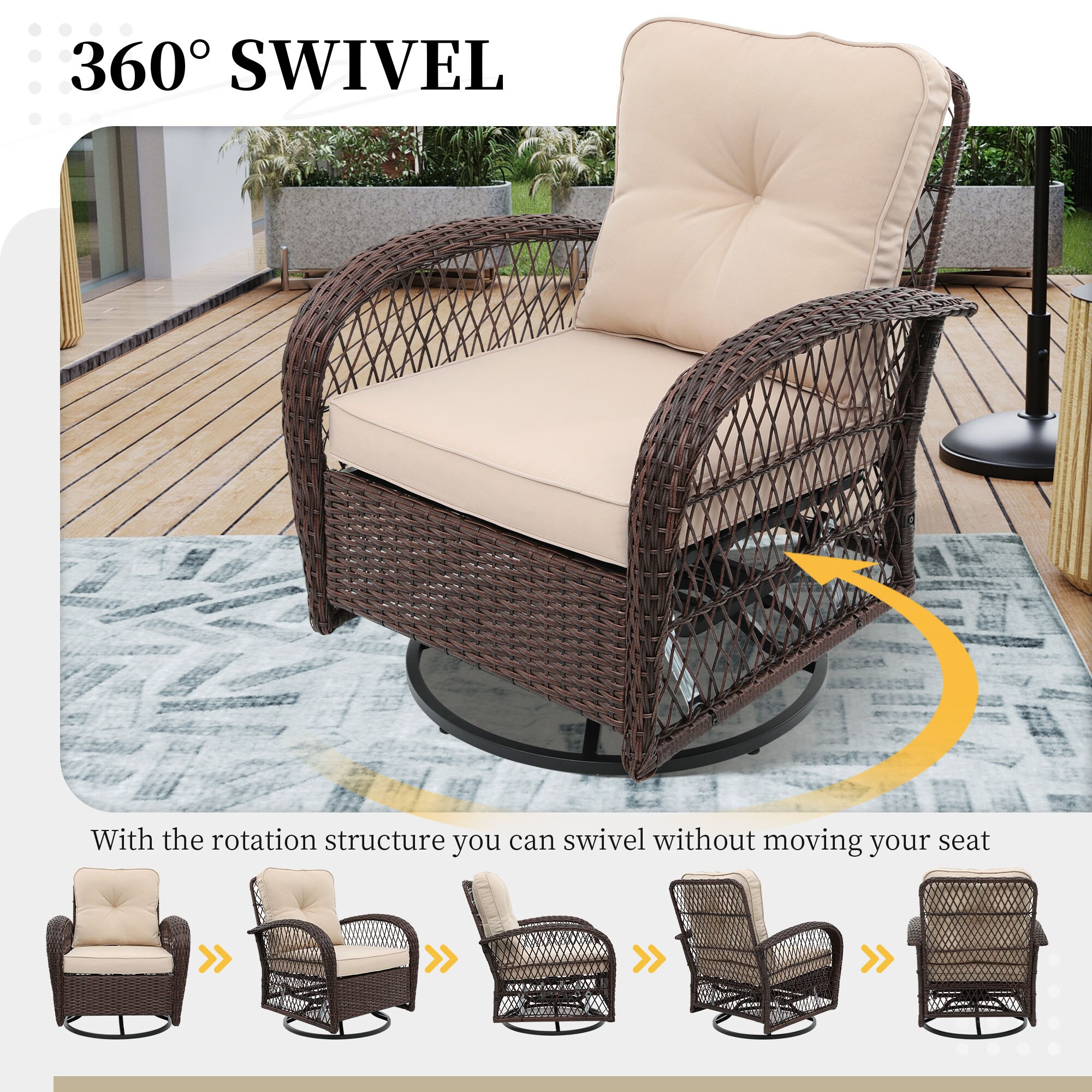 UPHA Y9BE-BEIGE Patio-Chairs - View #5