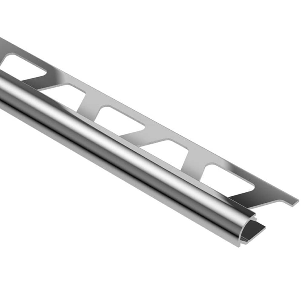 Schluter Systems RO125ACG Rondec 0.5-in W x 98.5-in L Polished chrome anodized aluminum Aluminum Bullnose Tile Edge Trim