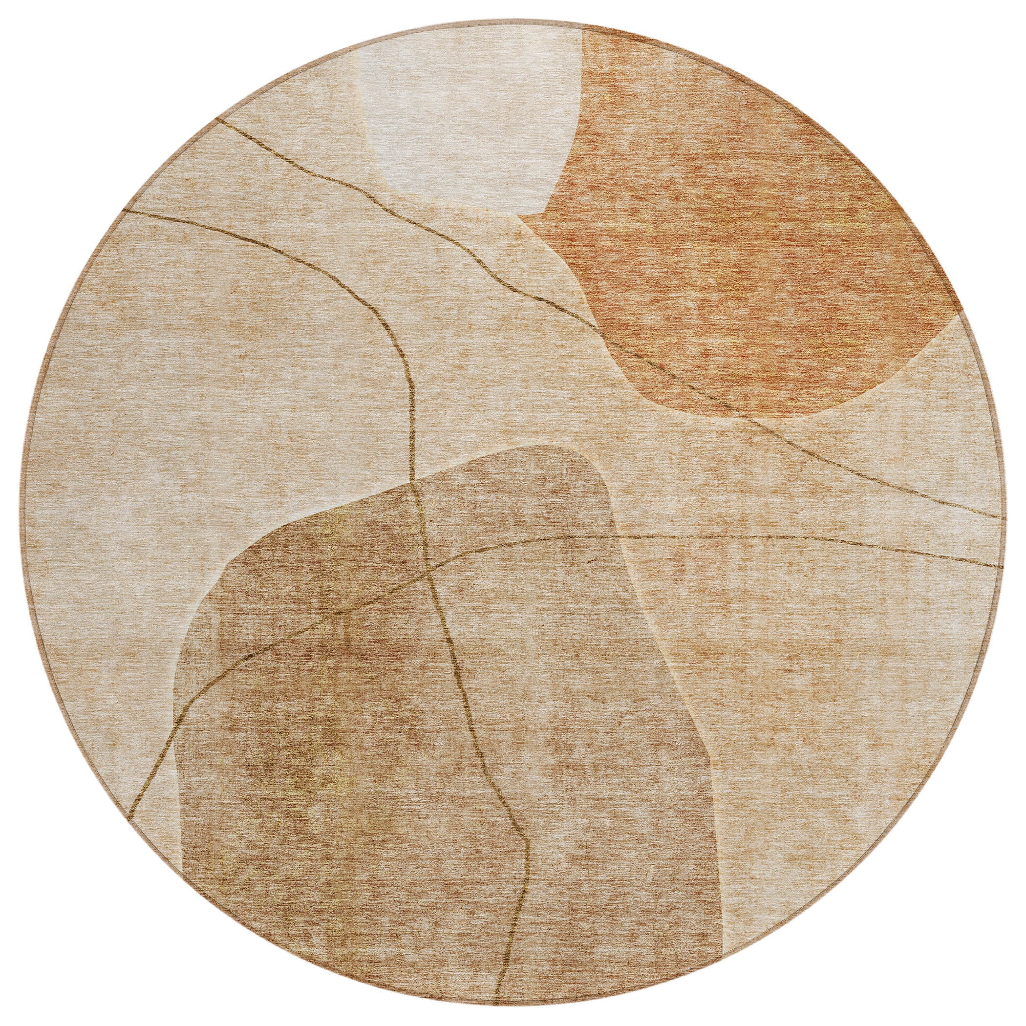 Addison Rugs ACN672PK8RO Chantille ACN672PK 8 x 8 (ft) Polyester Paprika Round Indoor/Outdoor Geometric Machine washable Area rug