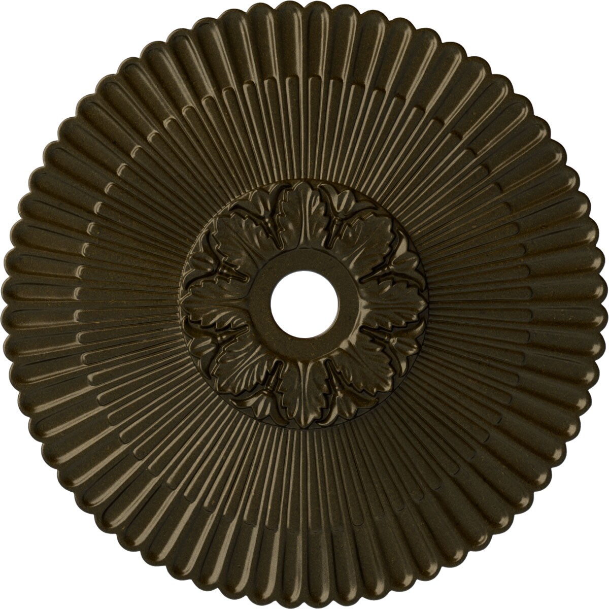 Ekena Millwork CM36MEGGS Melonie 36.25-in W x 36.25-in L Painted Green Gold Polyurethane Whole Ceiling Medallion