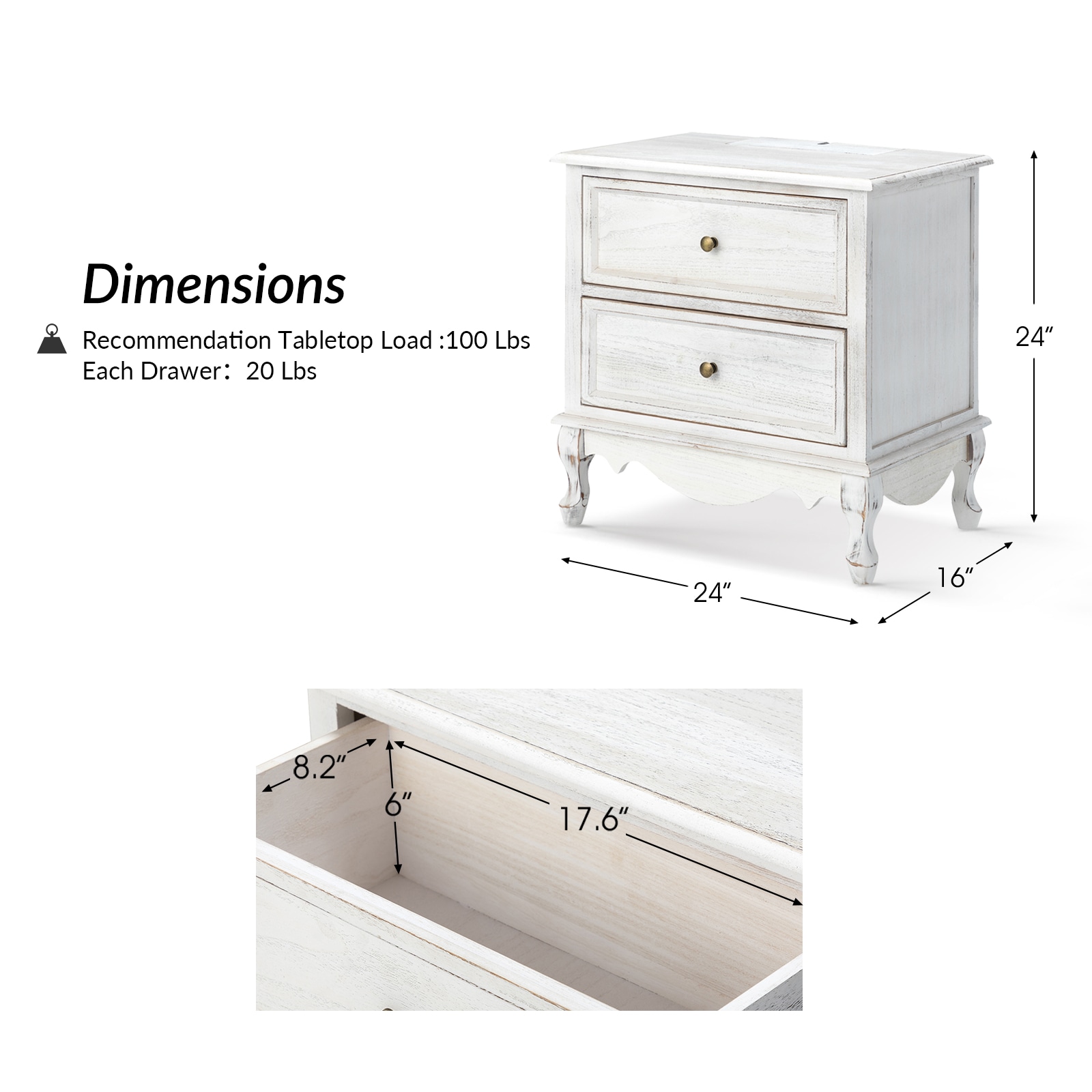 14 Karat Home NSCL0522-WHITE End-Tables - View #8