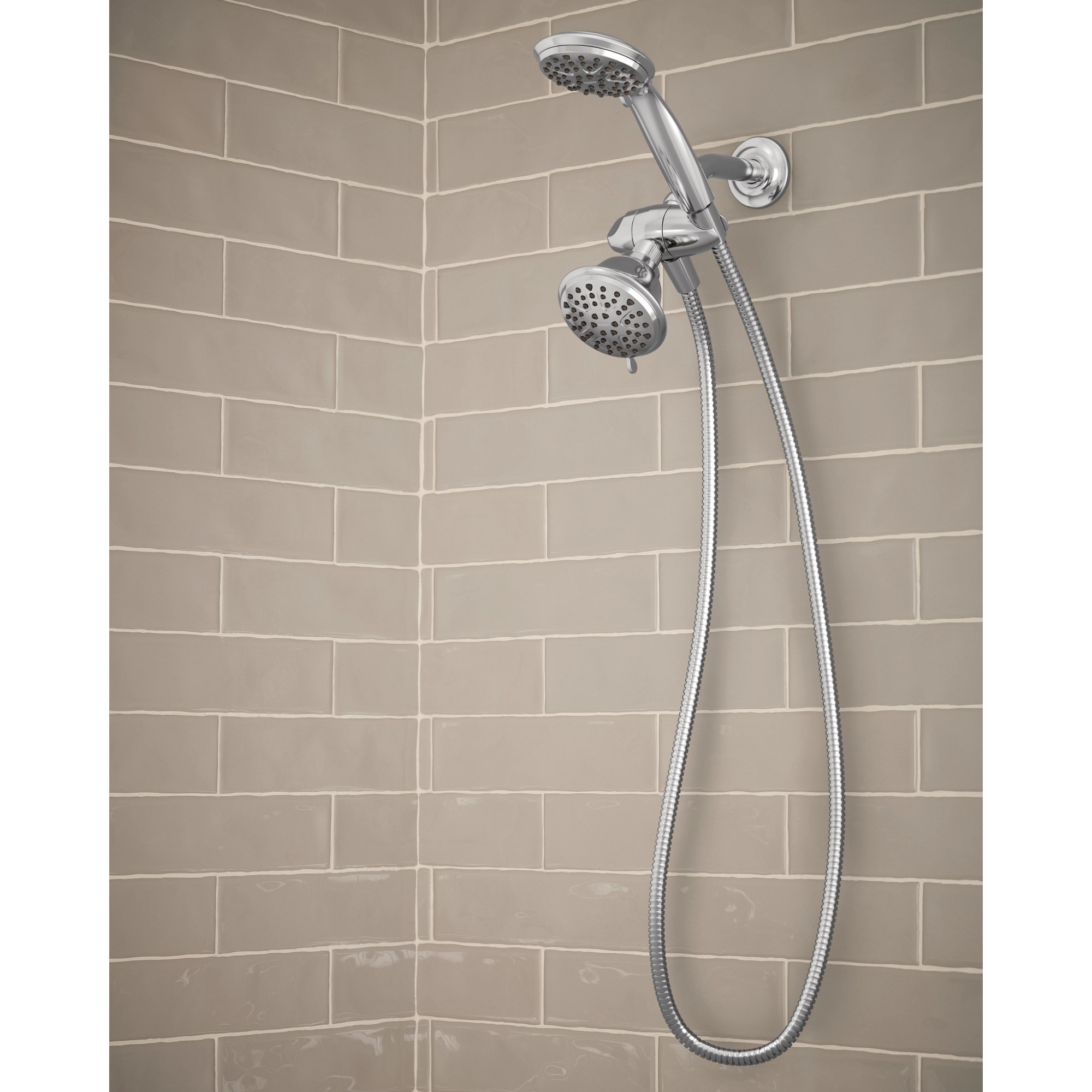Chrome Dual Head Handheld and Wall Mounted Shower Combo