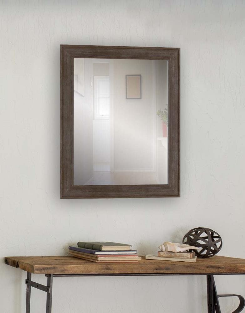 27-in W x 33-in H Grey Framed Wall Mirror 2001-8082LOW at Lowes.com