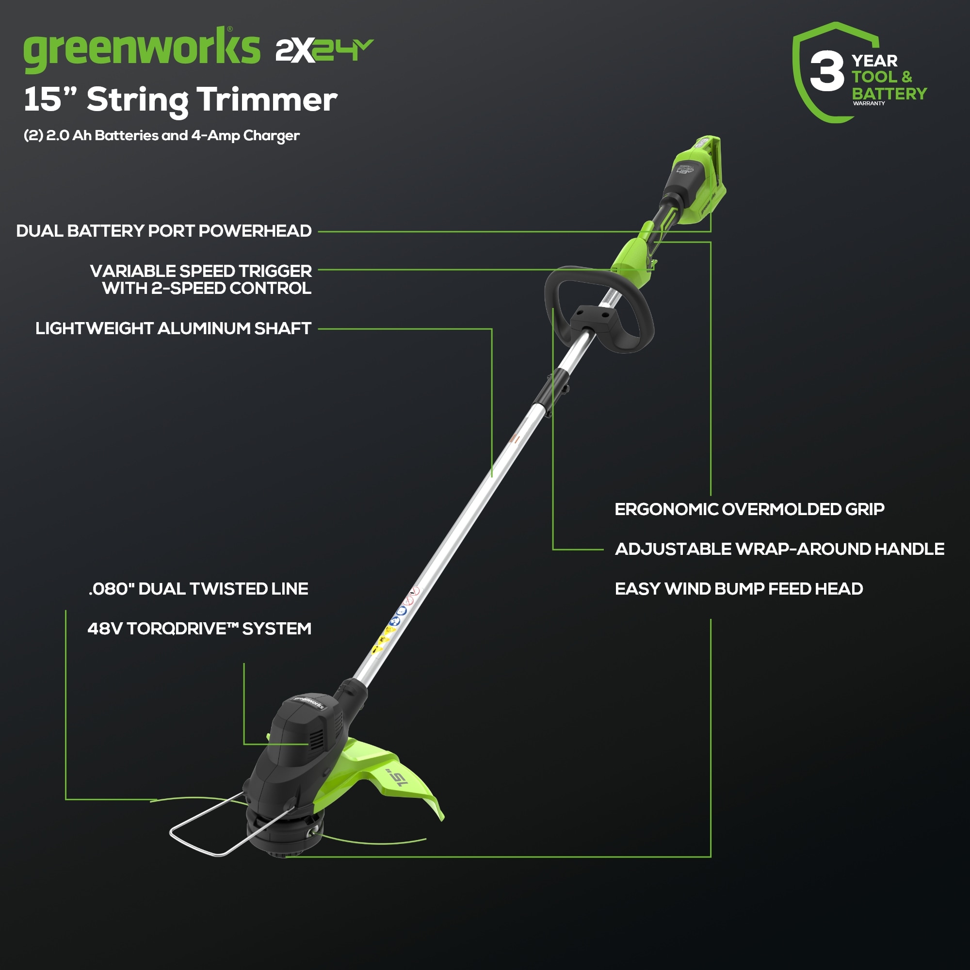 Greenworks ST48B2210 Cordless-String-Trimmers - View #4