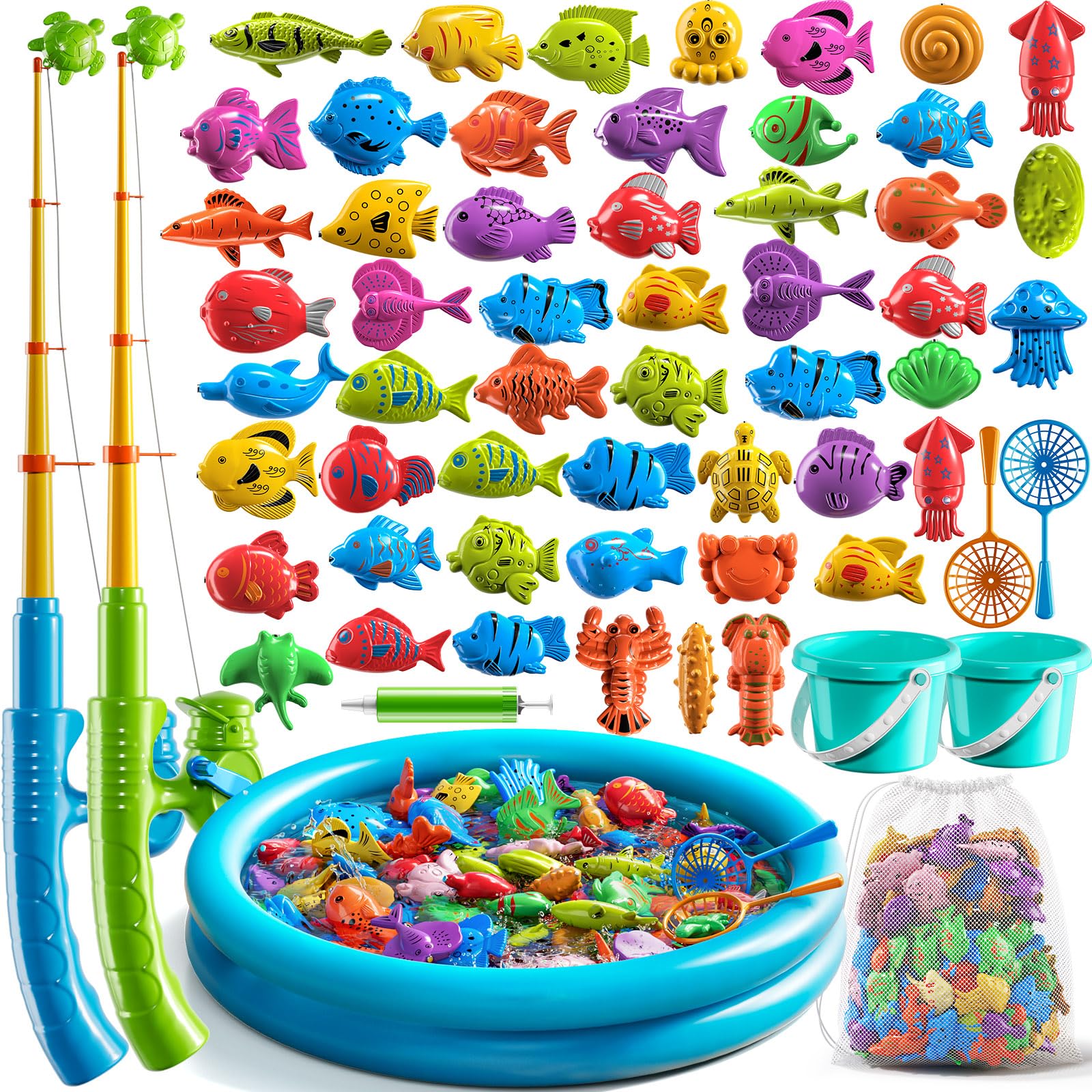 Justincity Pool Fishing Toys Game Set for Kids Age 3 to 8 with ...