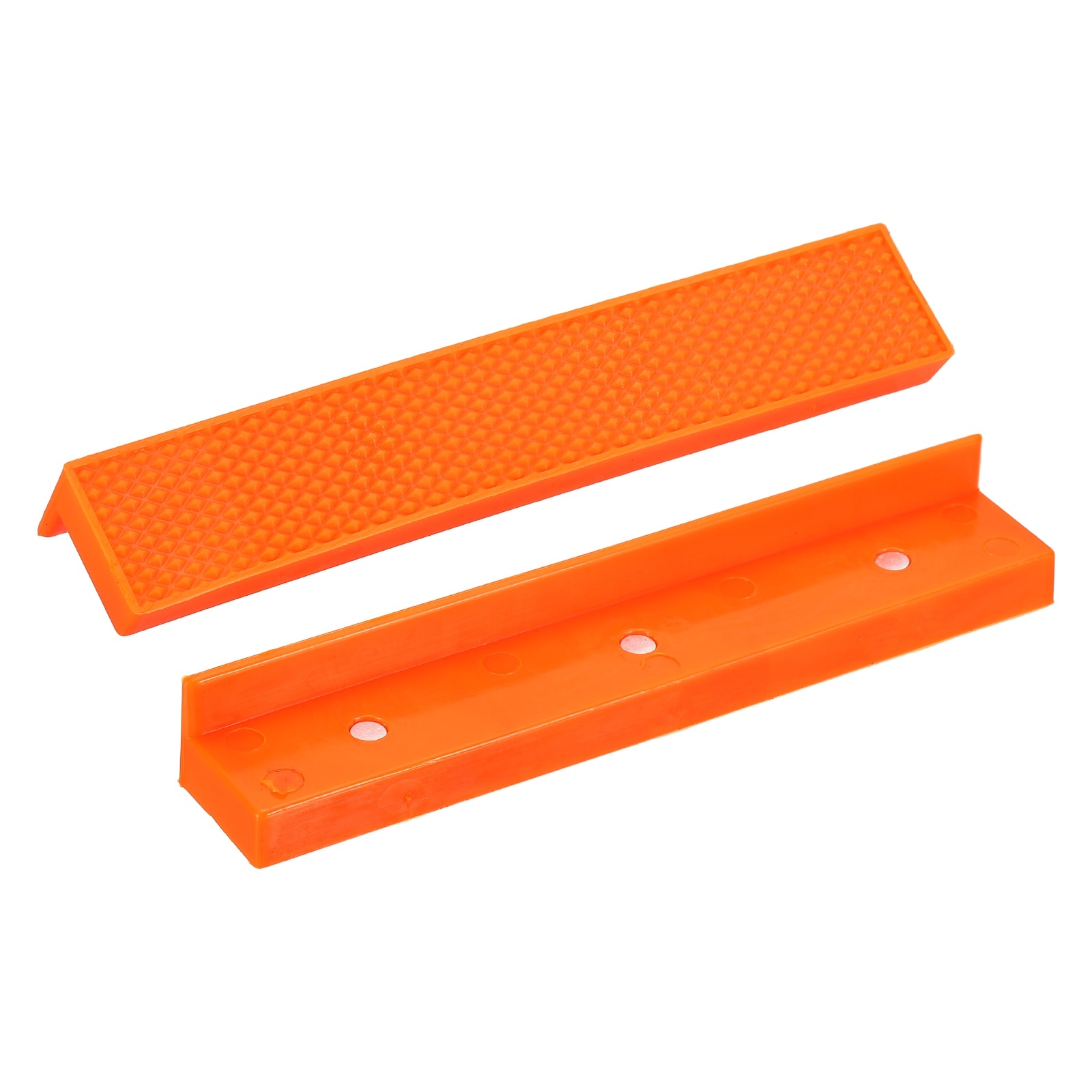 Harfington 1 Set Vise Jaw Pads 6 Inch Rubber Flat Magnetic Vise Soft Jaws Standard Anti-Scratches Vice Covers Tools for DIY Making Woodworking Clamping Plumbing Orange #S26072700UX4037