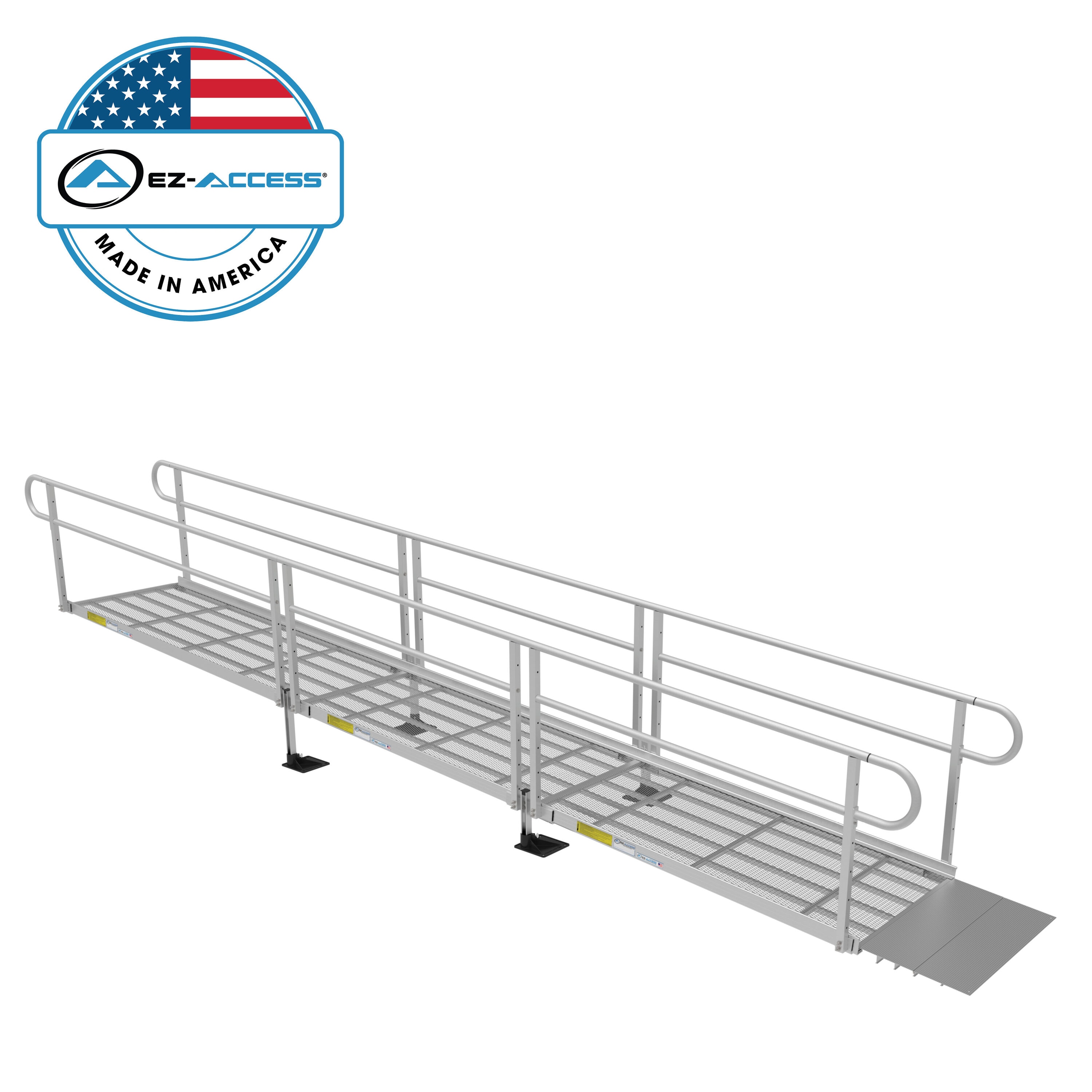 EZ-ACCESS P3G SEM20 20-Feet x 40.25-Inches Aluminum Modular Entryway Wheelchair Ramp