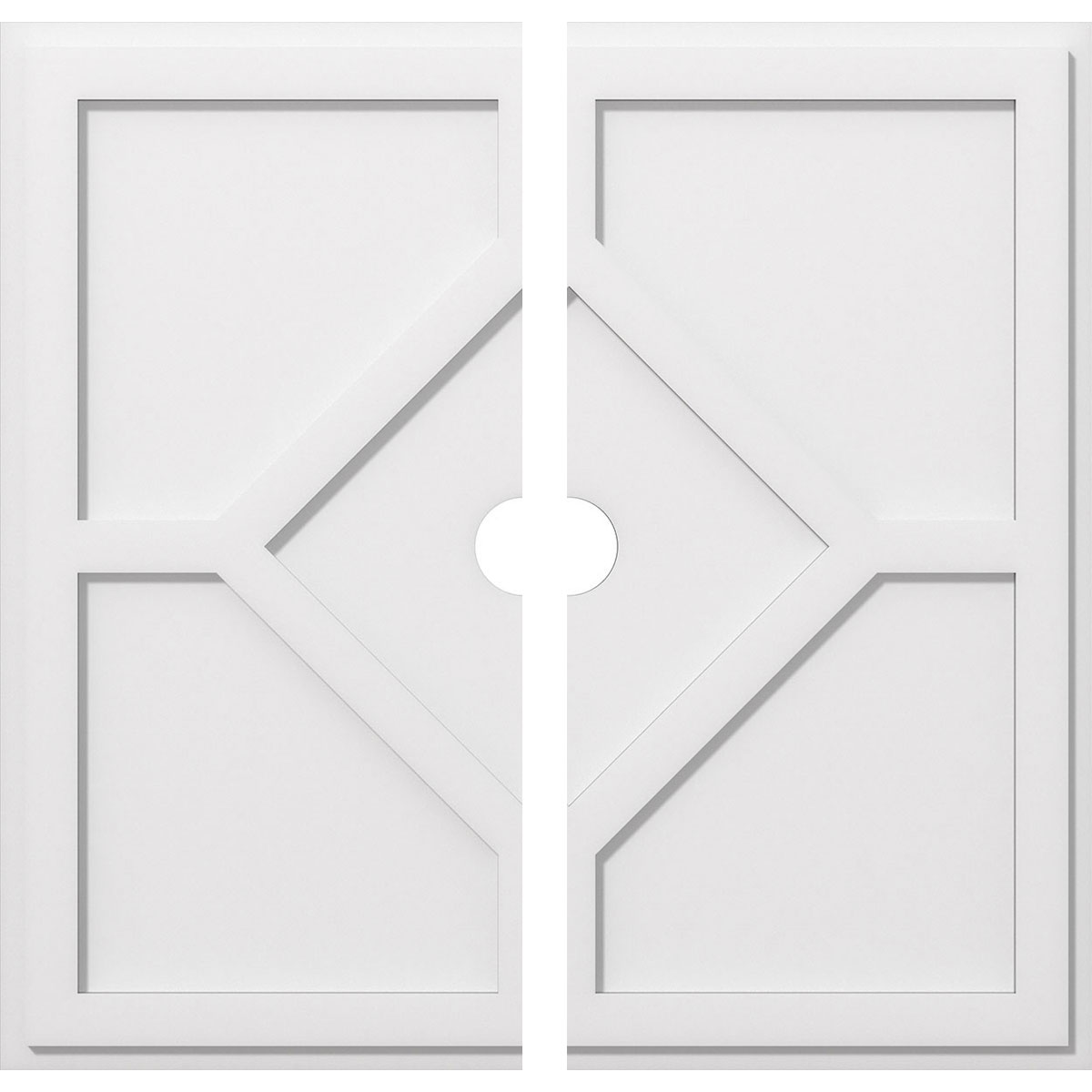 Ekena Millwork CMP32EY2-03000 Embry 32-in W x 32-in L Contemporary White PVC Split Ceiling Medallion