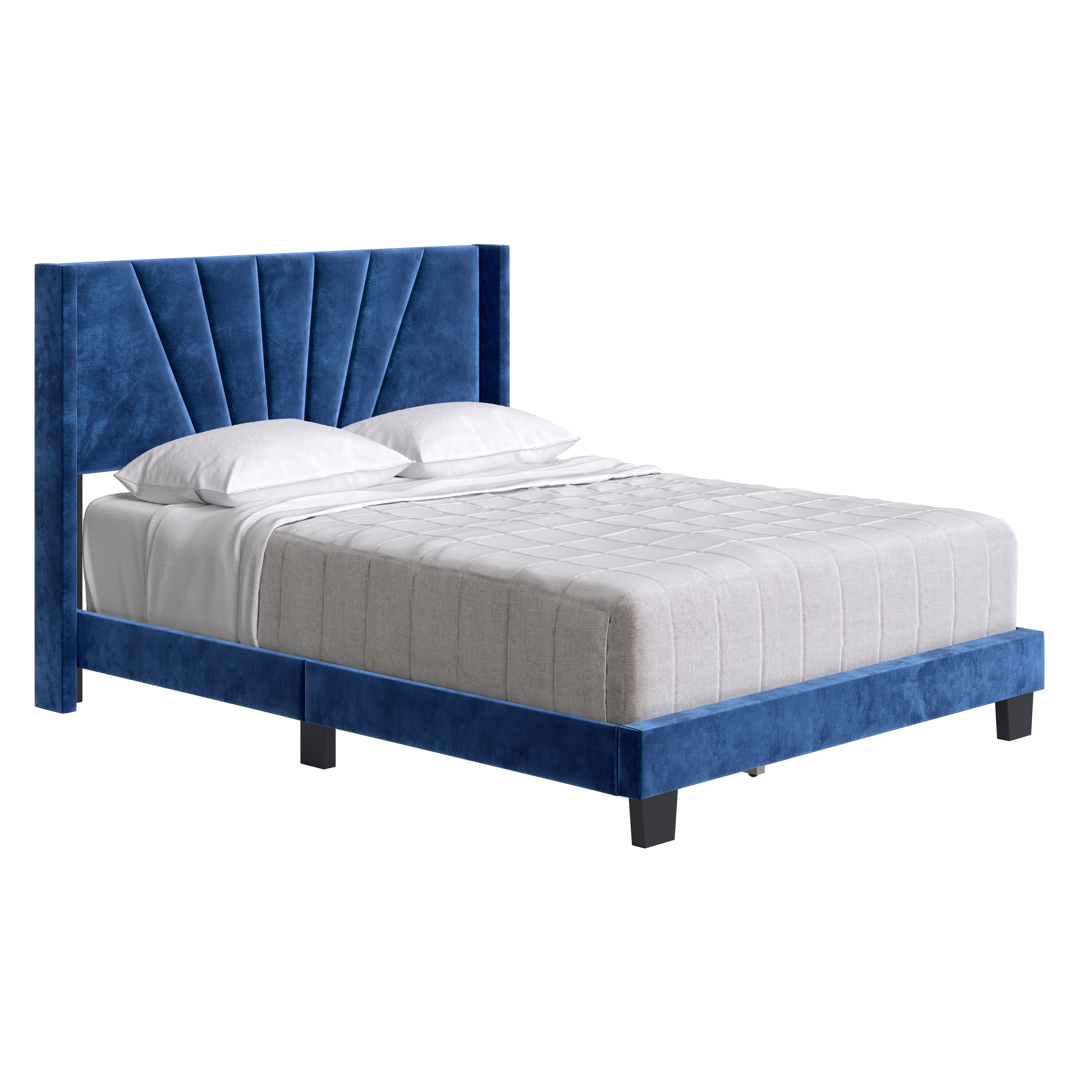 PerformaRest Valencia Blue King Upholstered Platform Bed at Lowes.com