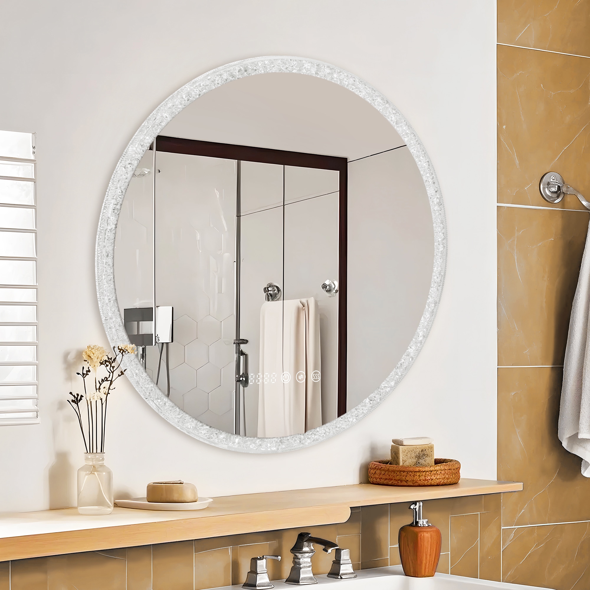 VOUA SAF-JDRYRB-WHT Framed-Bath-Mirrors - View #2