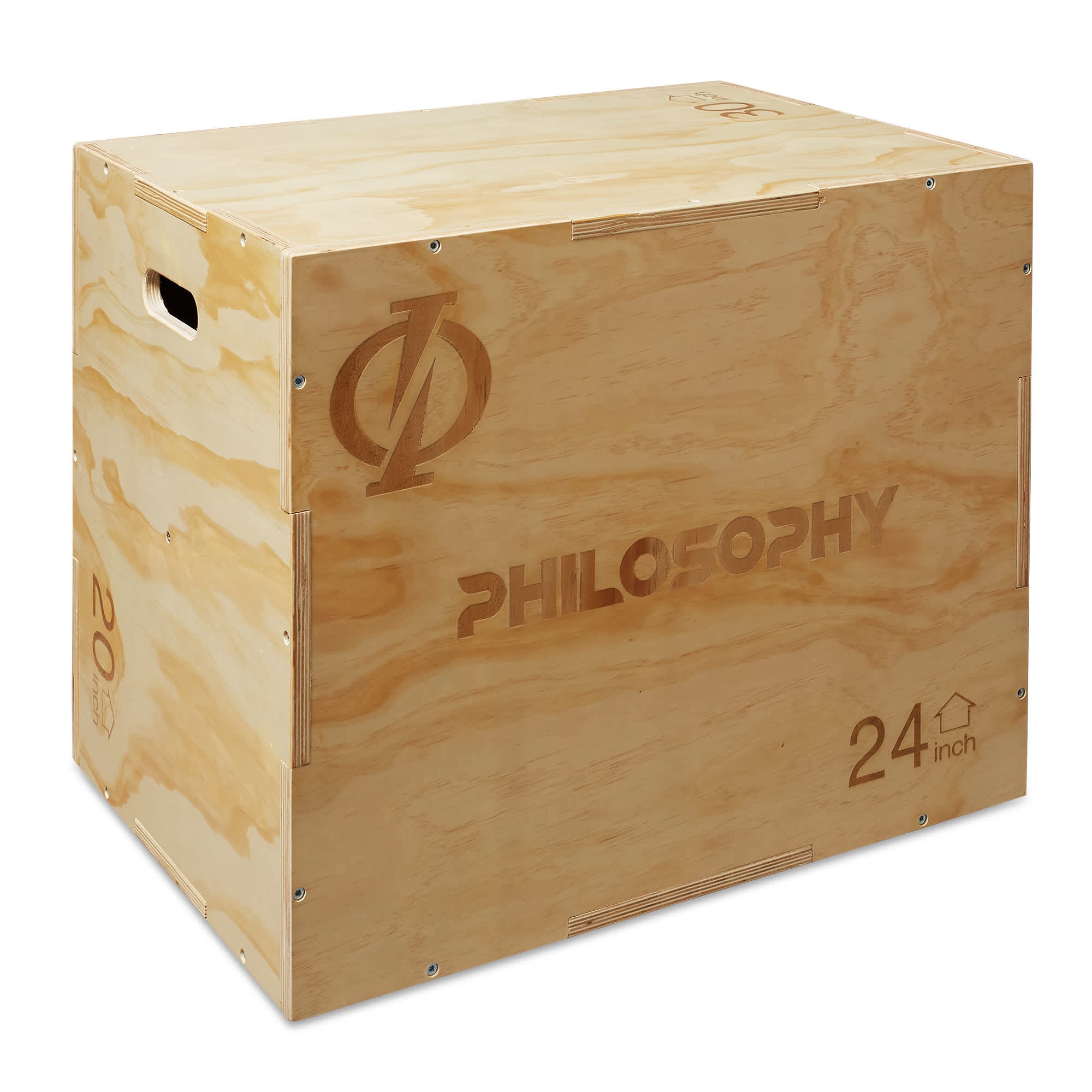 Philosophy Gym FIT-PLYO-3240W-NAT 3 in 1 Wood Plyometric Box 30 x 24 x 20-in for Training