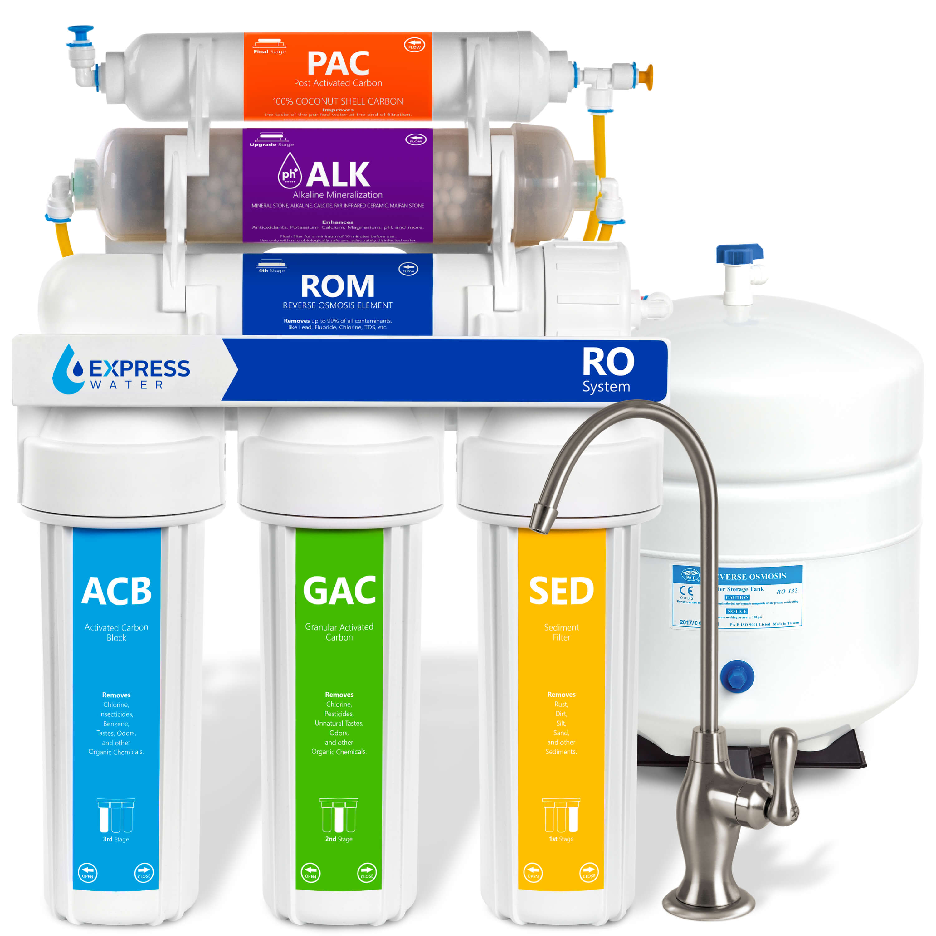 Express Water ROALK10DBN 6-stage Multi-method Reverse Osmosis Filtration System #ROALK10DBN