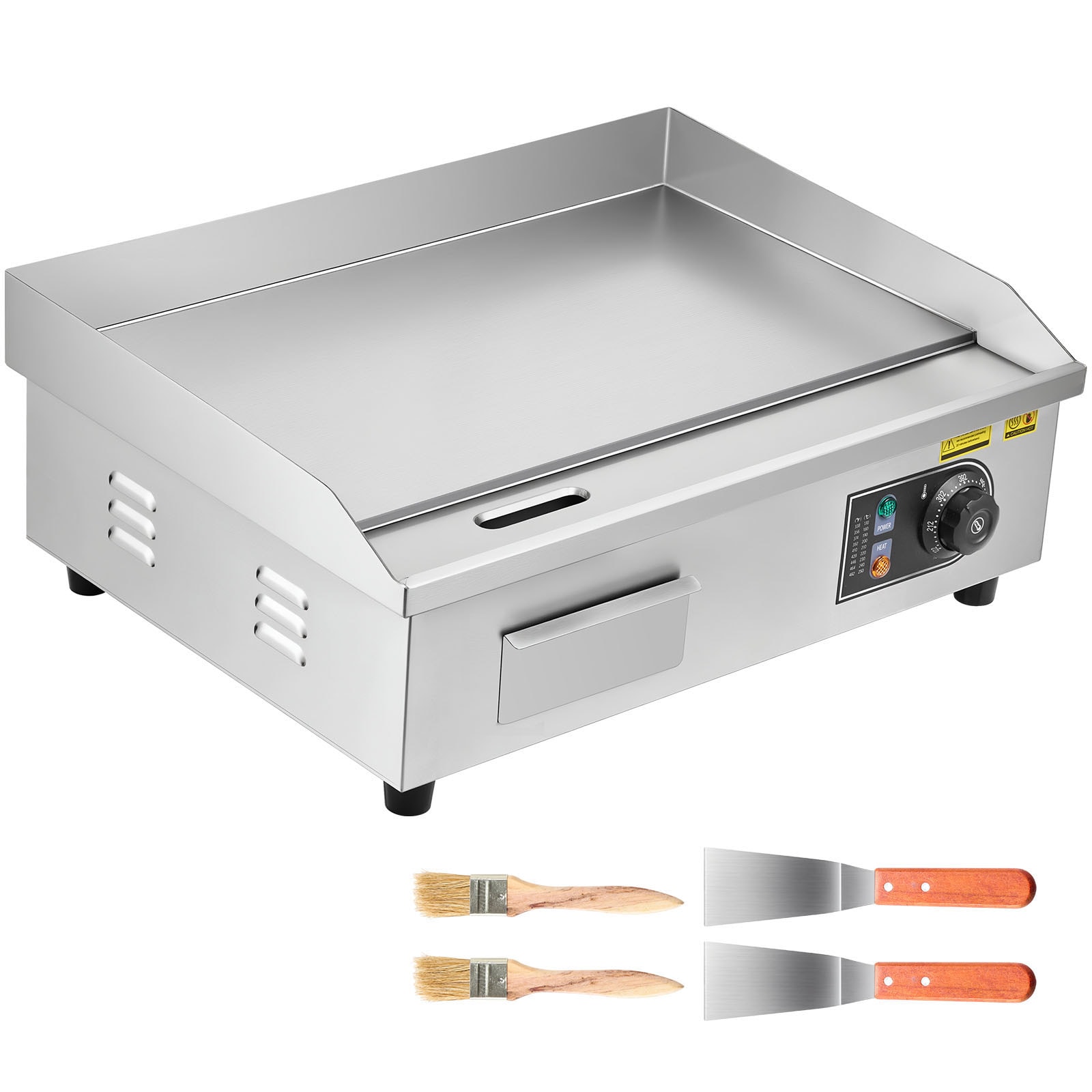 VEVOR - Commercial Electric Griddle 21.06 x 11.81 inch 3200W 122-570 degrees Fahrenheit Adjustabl...