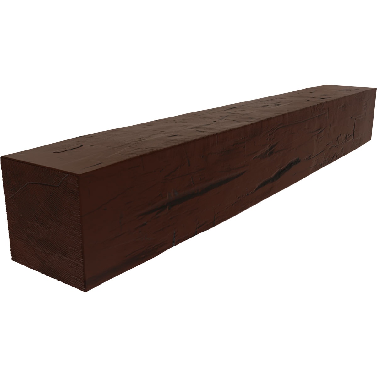 Ekena Millwork MANUHH08X10X36PE 36-in W x 8-in H x 10-in D Natural Pecan Hollow Urethane Rustic Fireplace Mantel