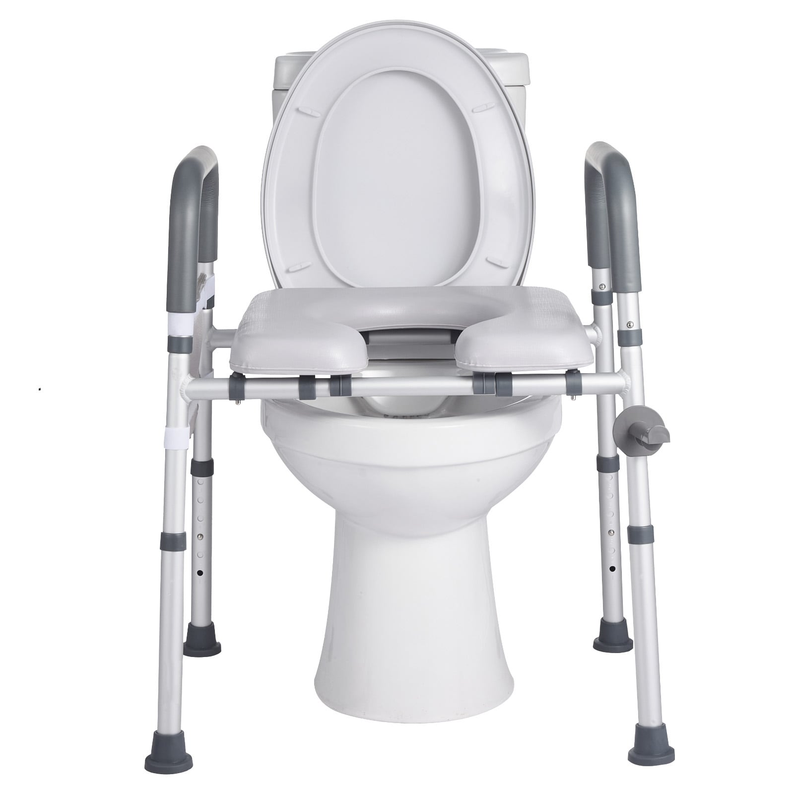 VEVOR Raised Toilet Seat with Arms 400 lbs Load Capacity Adjustable Height and Width Commode Cushion Padded Elevated Toilet Seat Riser with Handles for Seniors Elderly Handicap Disabled Adults