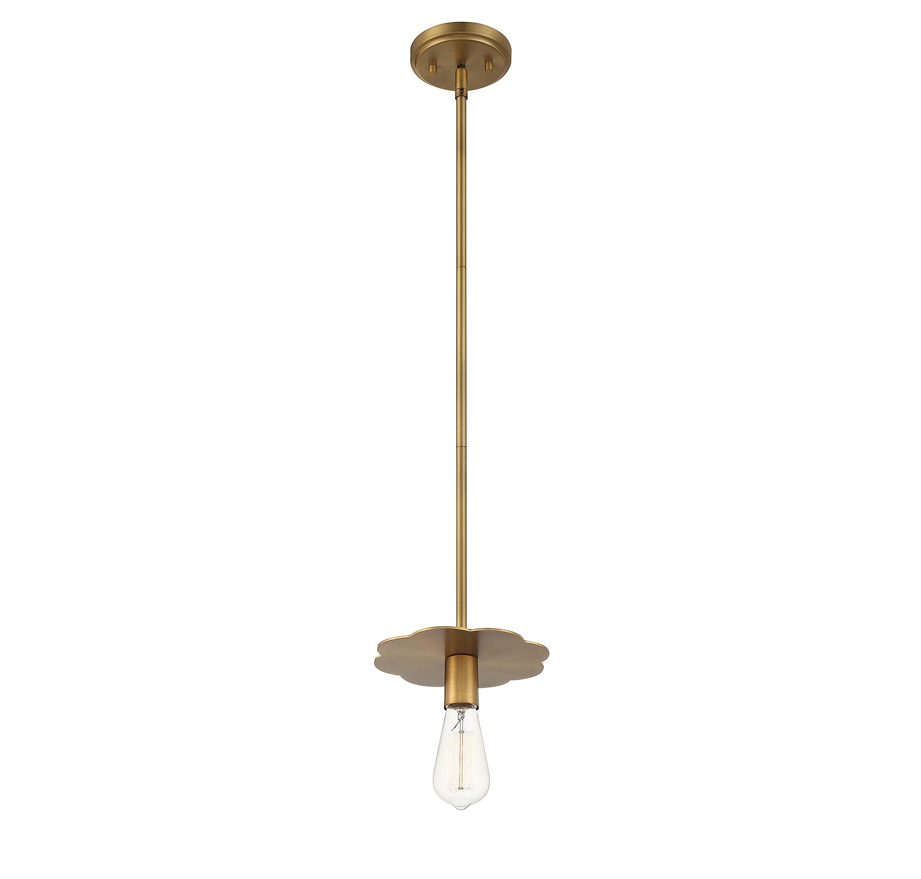 Sleek Mini Pendant in Polished Nickel and Natural Brass - 8" LED Compatible