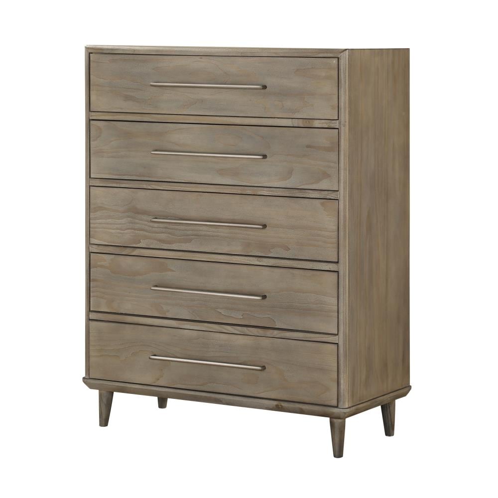 Modus Furniture Spindle Antique Mocha Pine 5-Drawer Chest in the Accent ...