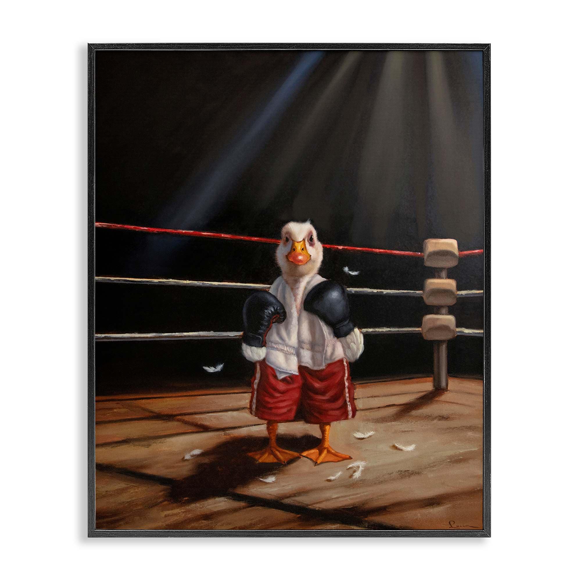 Stupell Industries BS-779-FR-11X14 Duck in Boxing Ring Framed Giclee design by Lucia Heffernan