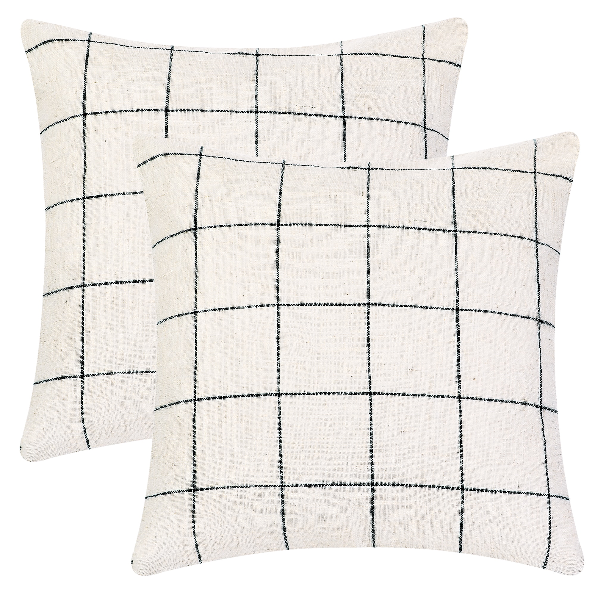 Unique Bargains Plaid Throw Pillow Covers Pack of 2 Modern Linen ...
