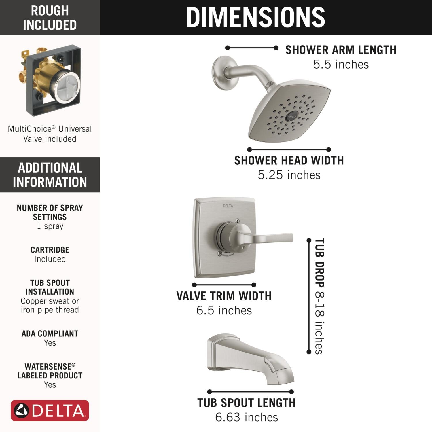 Delta 144854-SS Tub-Shower-Faucets - View #3