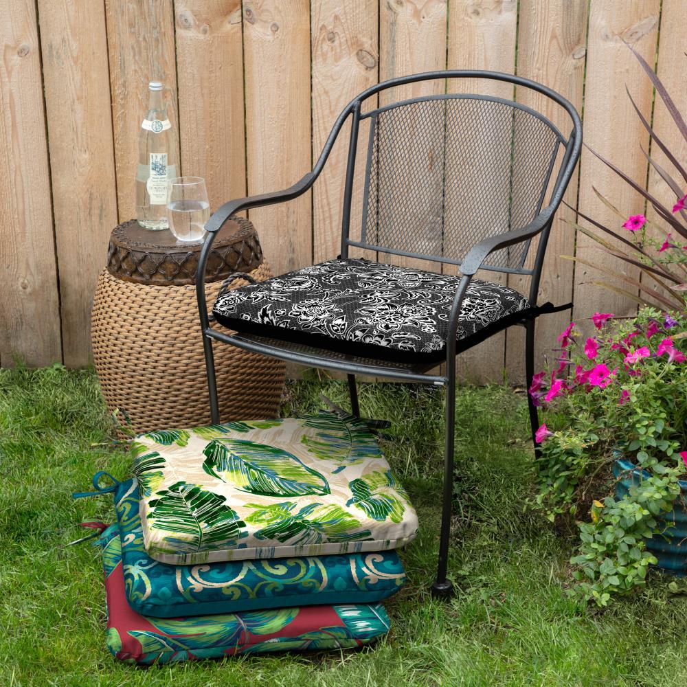 Garden Treasures Black and White Jacobean Seat Pad at Lowes.com