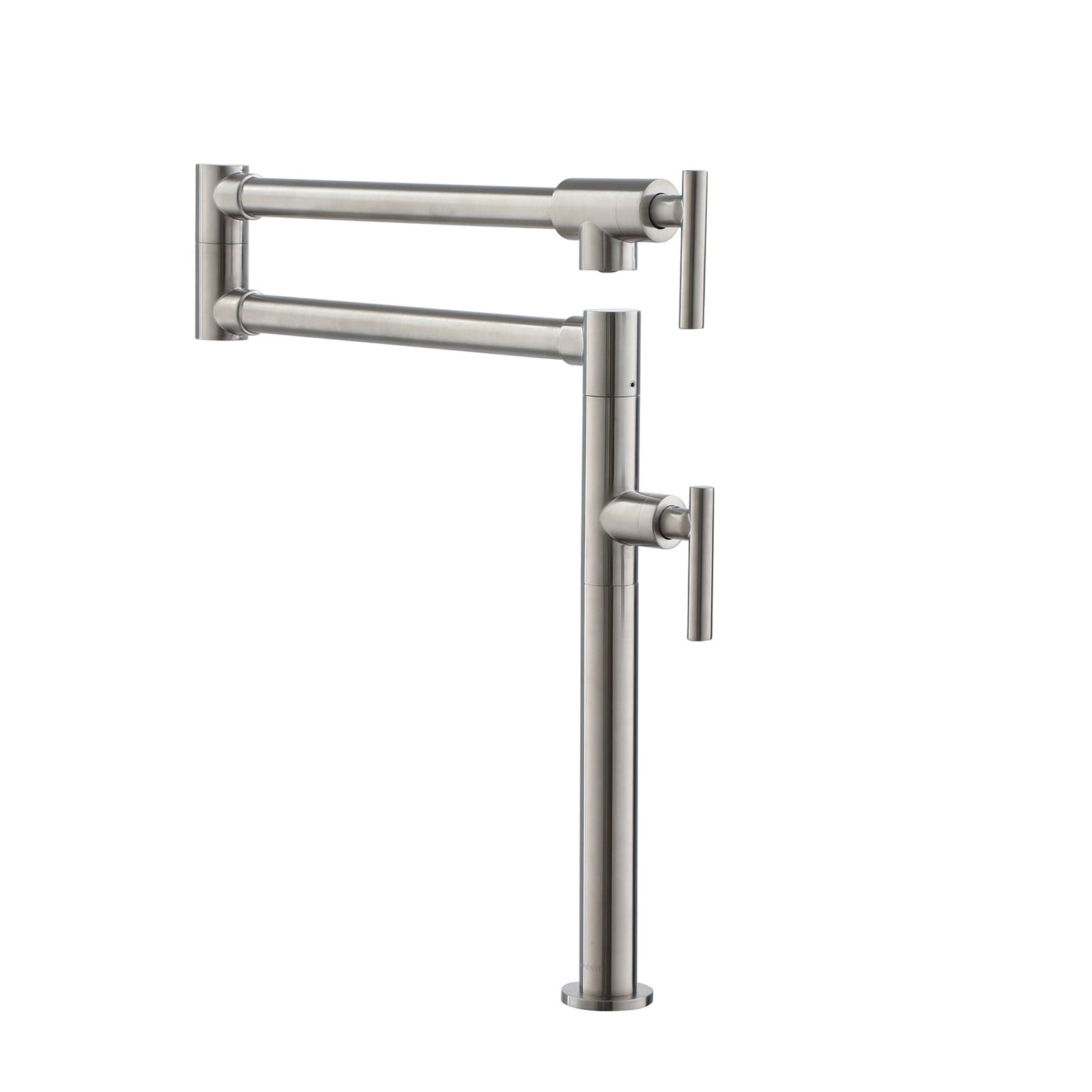 Mondawe OR-22NSES-DG Brushed Nickel Double Handle Deck-mount Pot Filler Kitchen Faucet