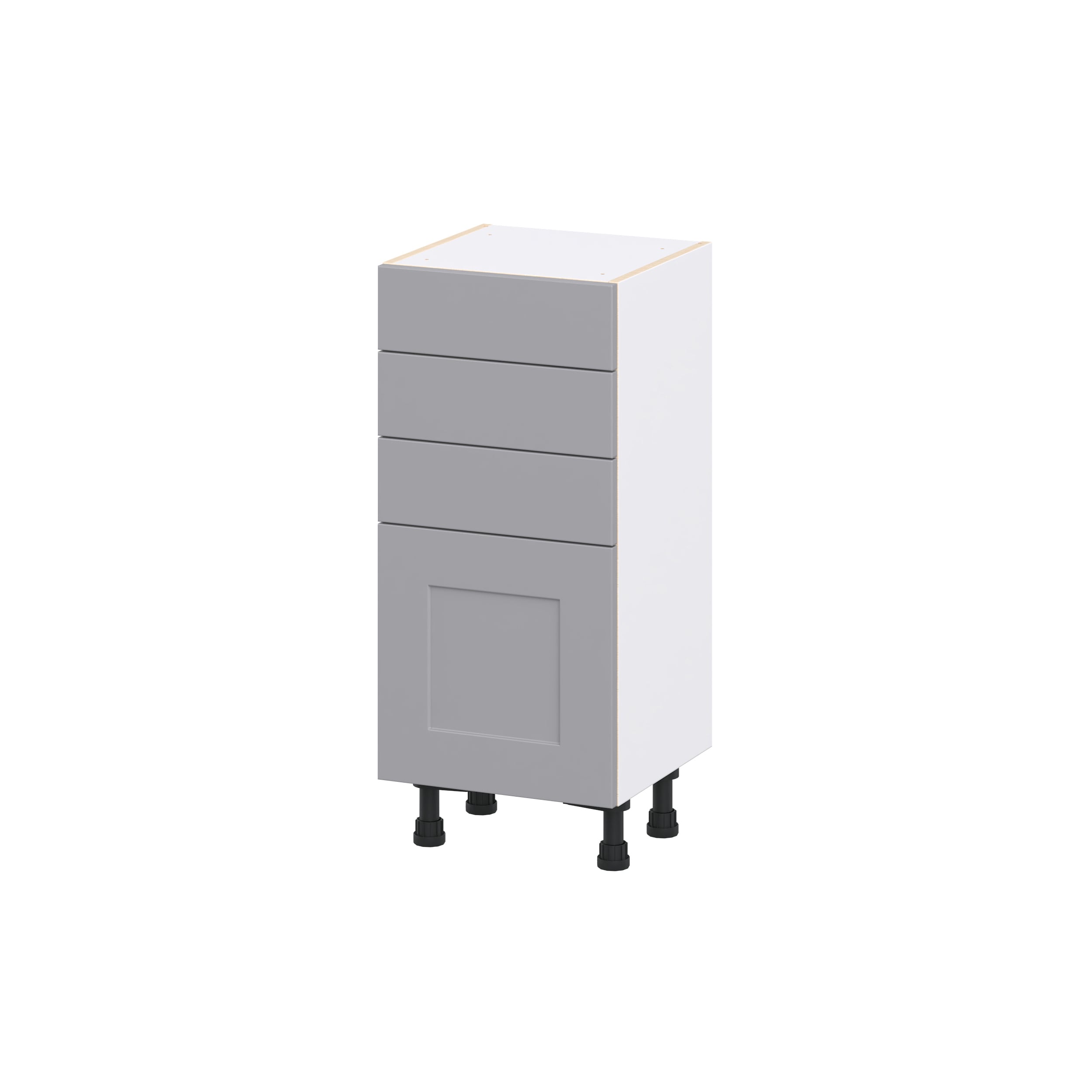Hugo&Borg DSB1514C(L/R)-BM Beaumont 15-in W x 34.5-in H x 14.75-in D Slate Gray 3 -Drawers Base Fully assembled Cabinet Flat Panel Shaker