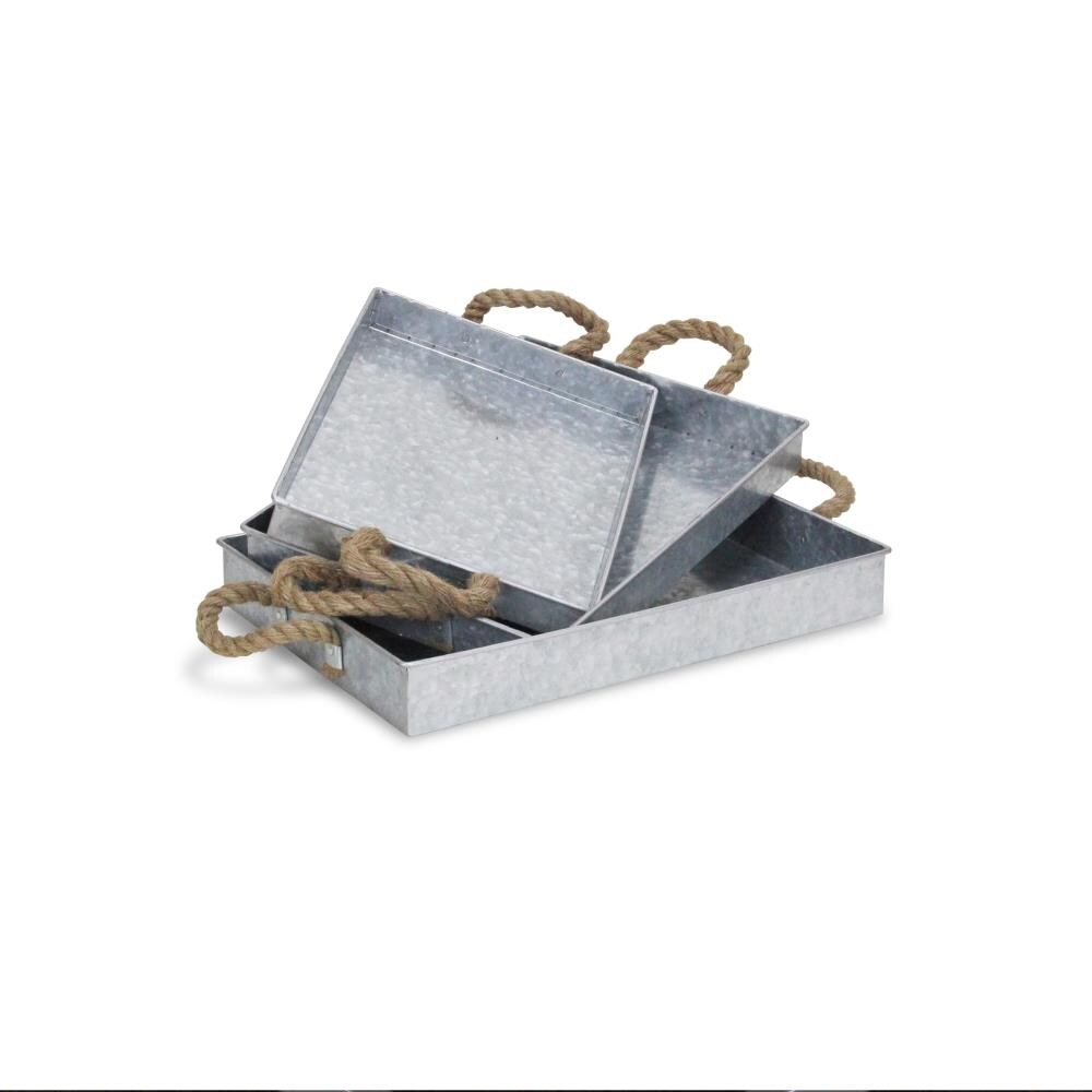Cheung's FP-4014-3 Trays and caddies 13-in x 18-in Silver Rectangle Serving Tray