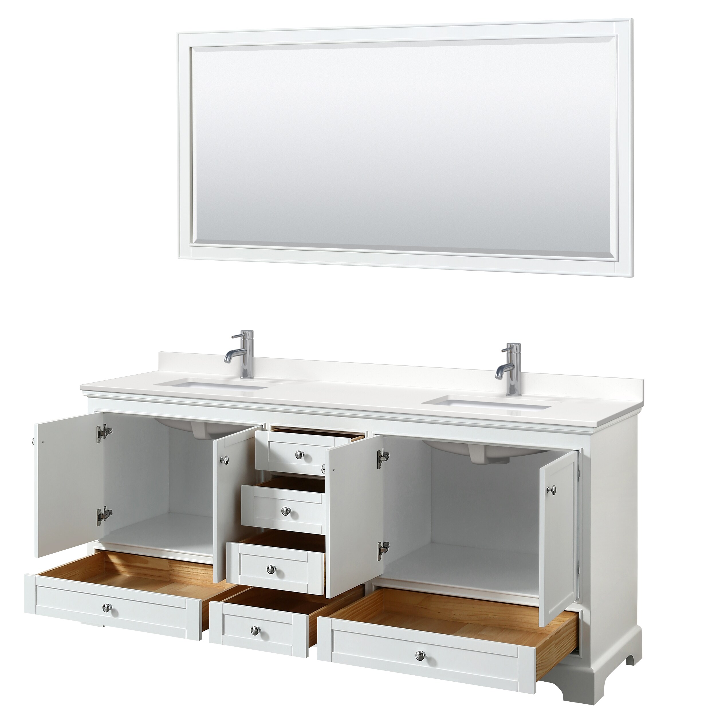 Wyndham Collection WCS202080DWHWQUNSM70 Bath-Vanity-Combo - View #2