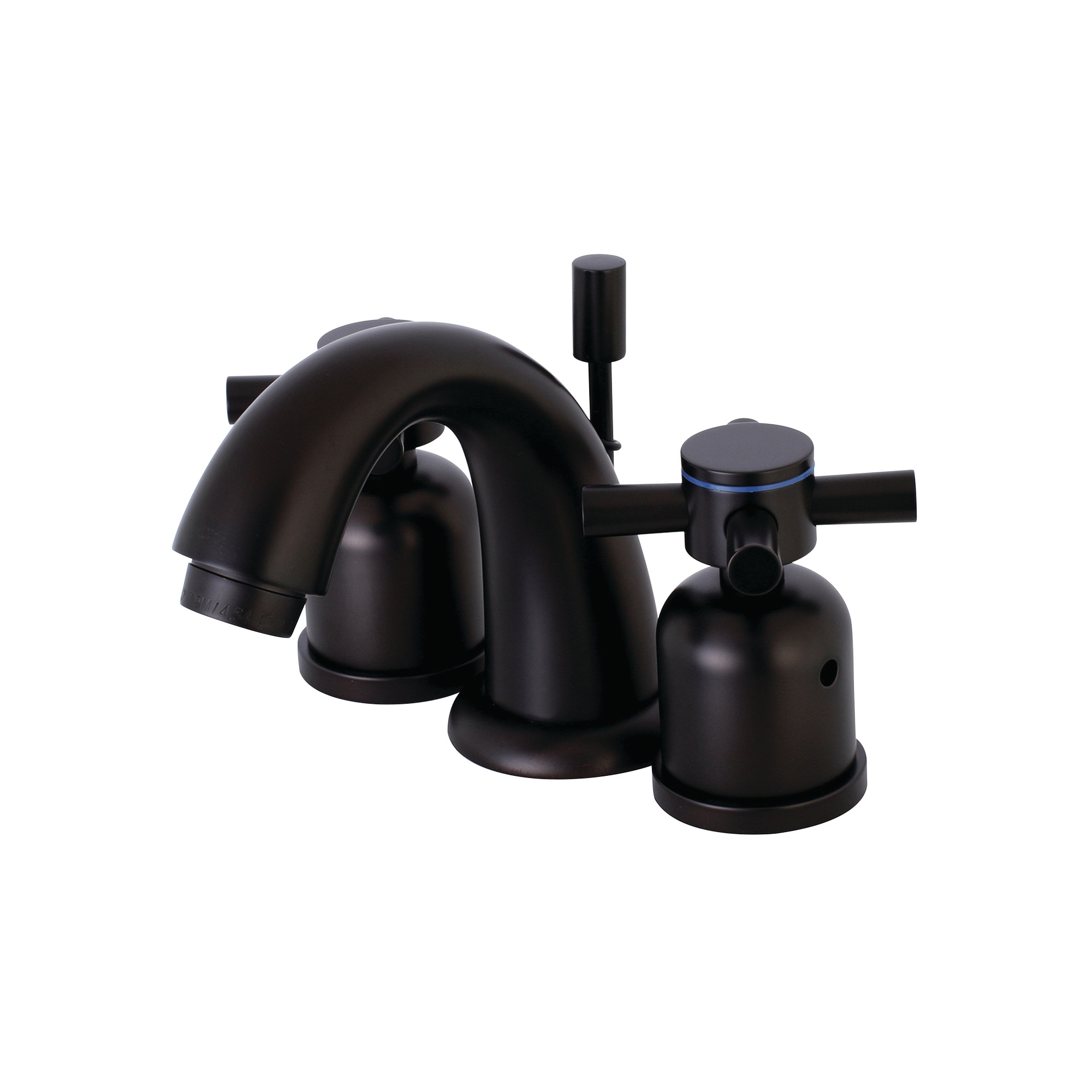 Kingston Brass WLKB8915DX Concord Oil-rubbed bronze Widespread 2-handle Low-arc Residential Handle Bathroom Sink Faucet with Drain