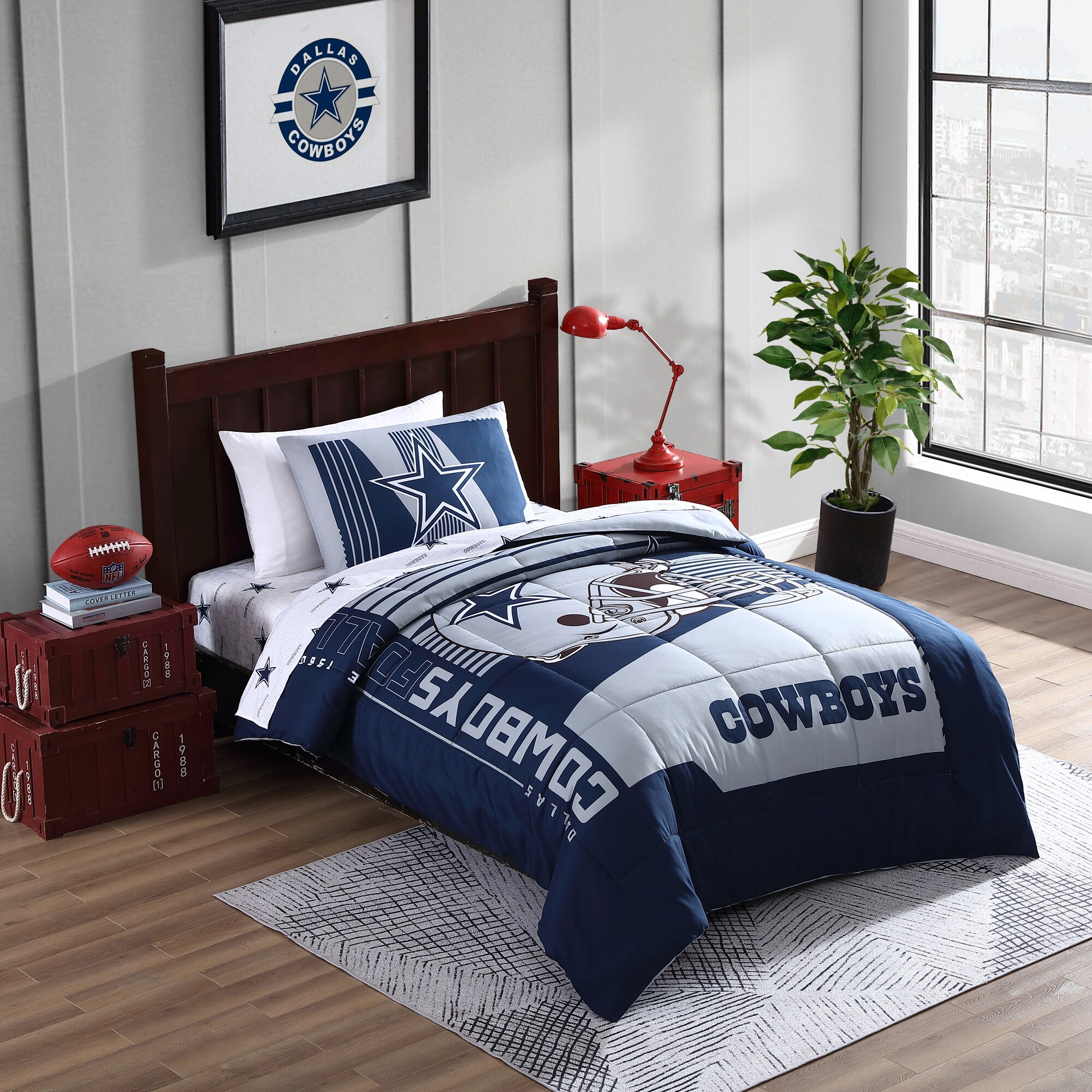 Details about   3 Piece Dallas Cowboys Western Star Design Quilt BedSpread Comforter Navy Blue 