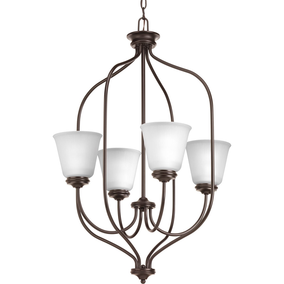 Progress Lighting Keats 4-Light Brushed Nickel Transitional Chandelier