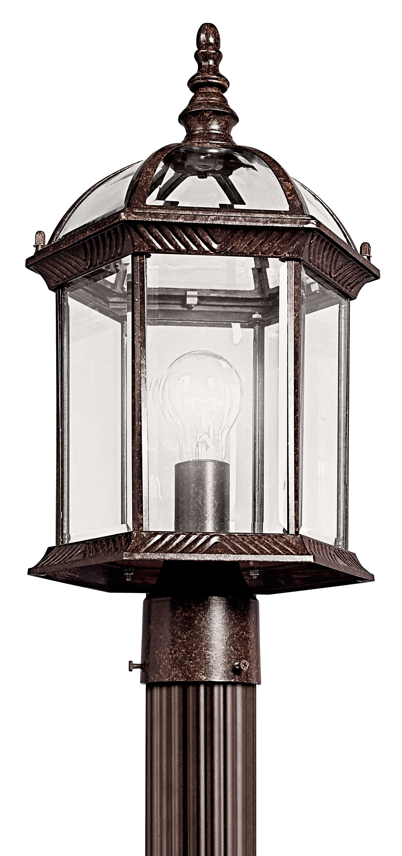 Kichler 49187TZL18 Barrie 18-in Tannery Bronze Transitional Outdoor Light post lantern